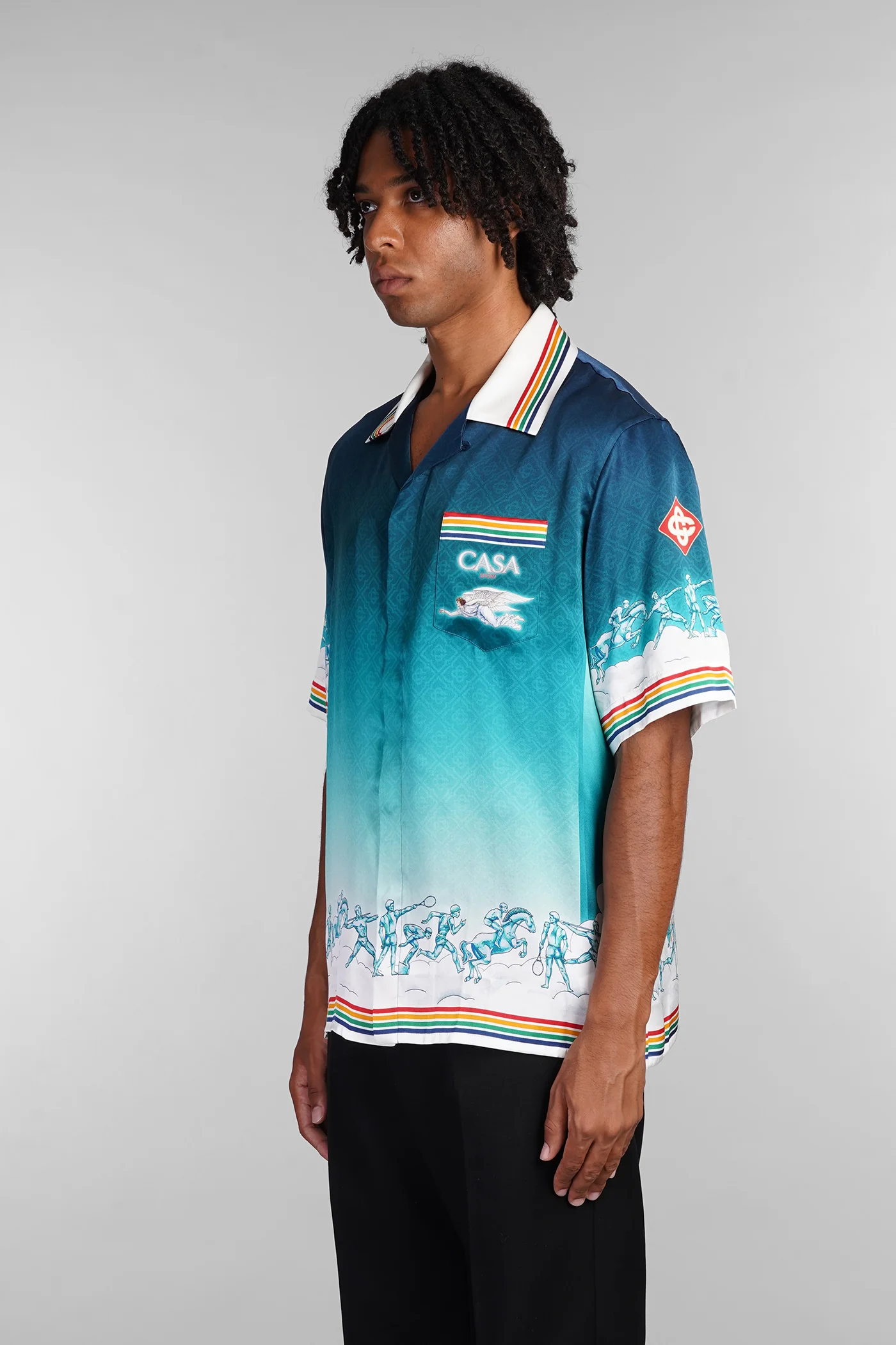 Shirt in green silk - Image 4