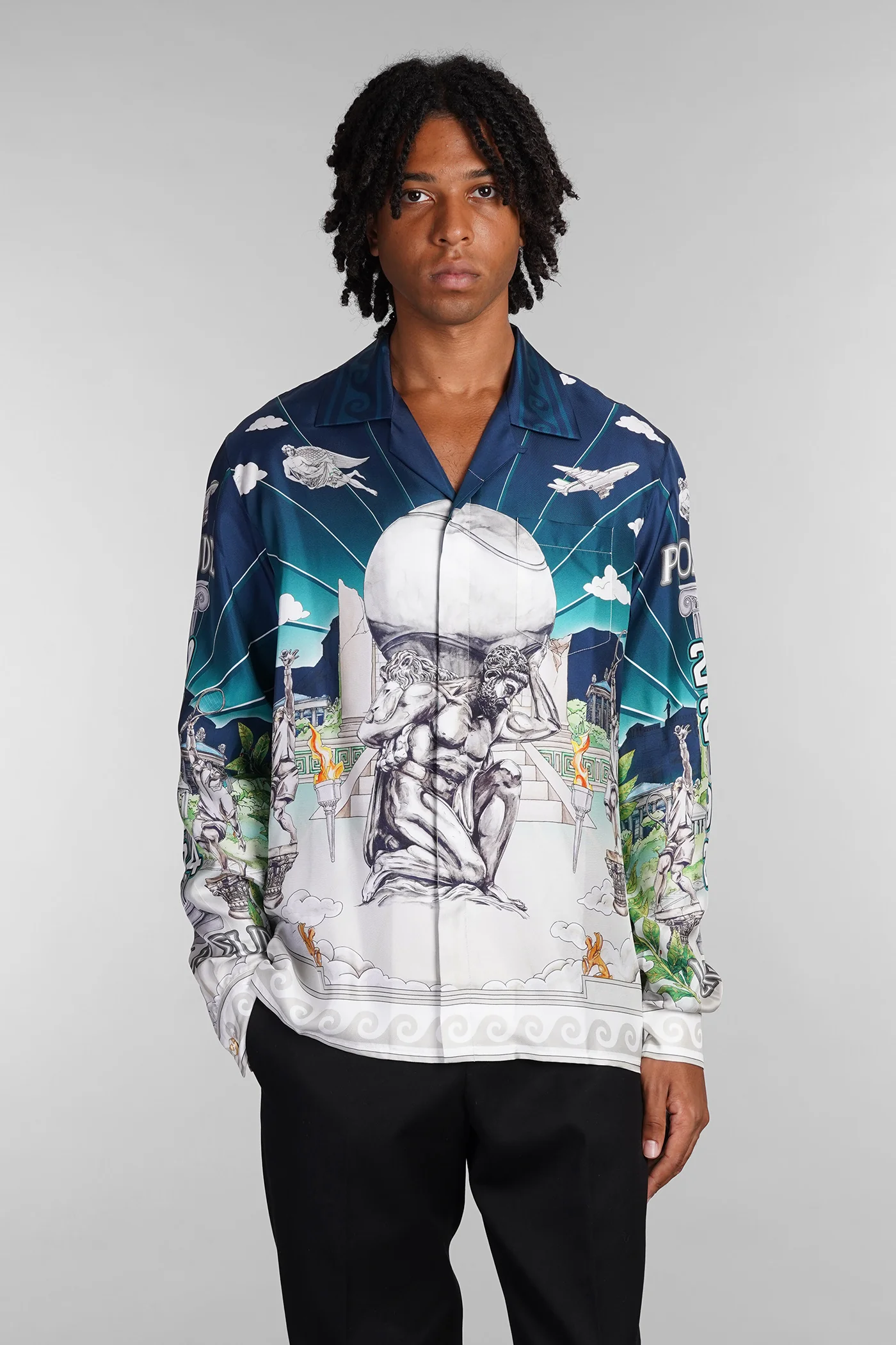 Shirt in multicolor silk
