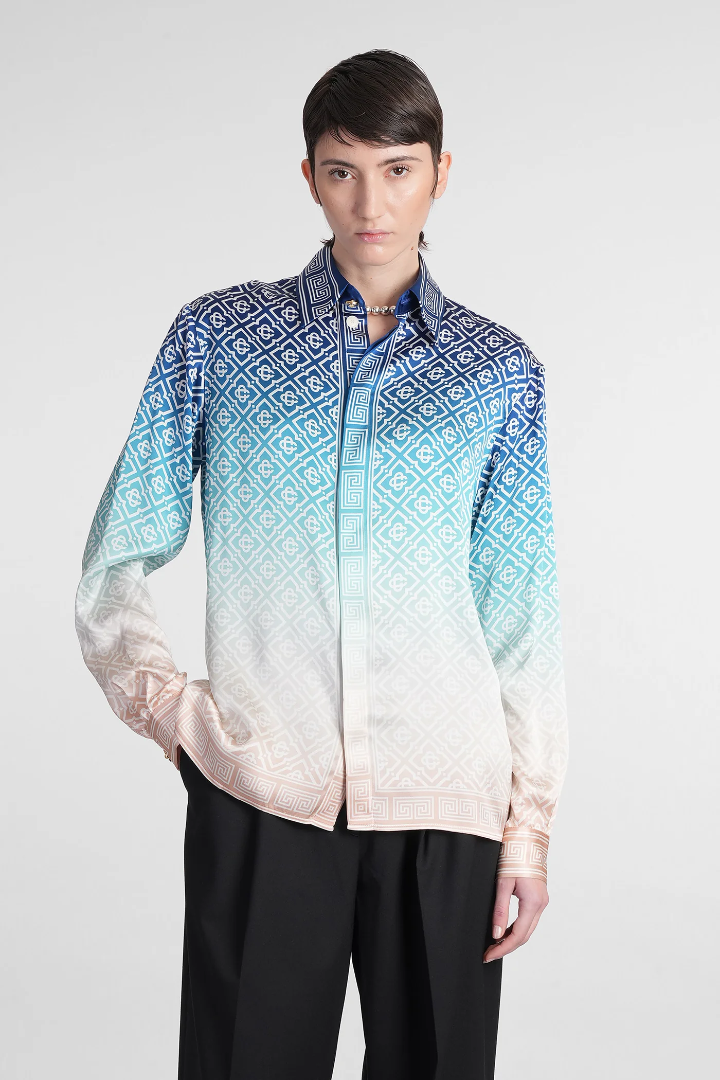 Shirt in multicolor silk