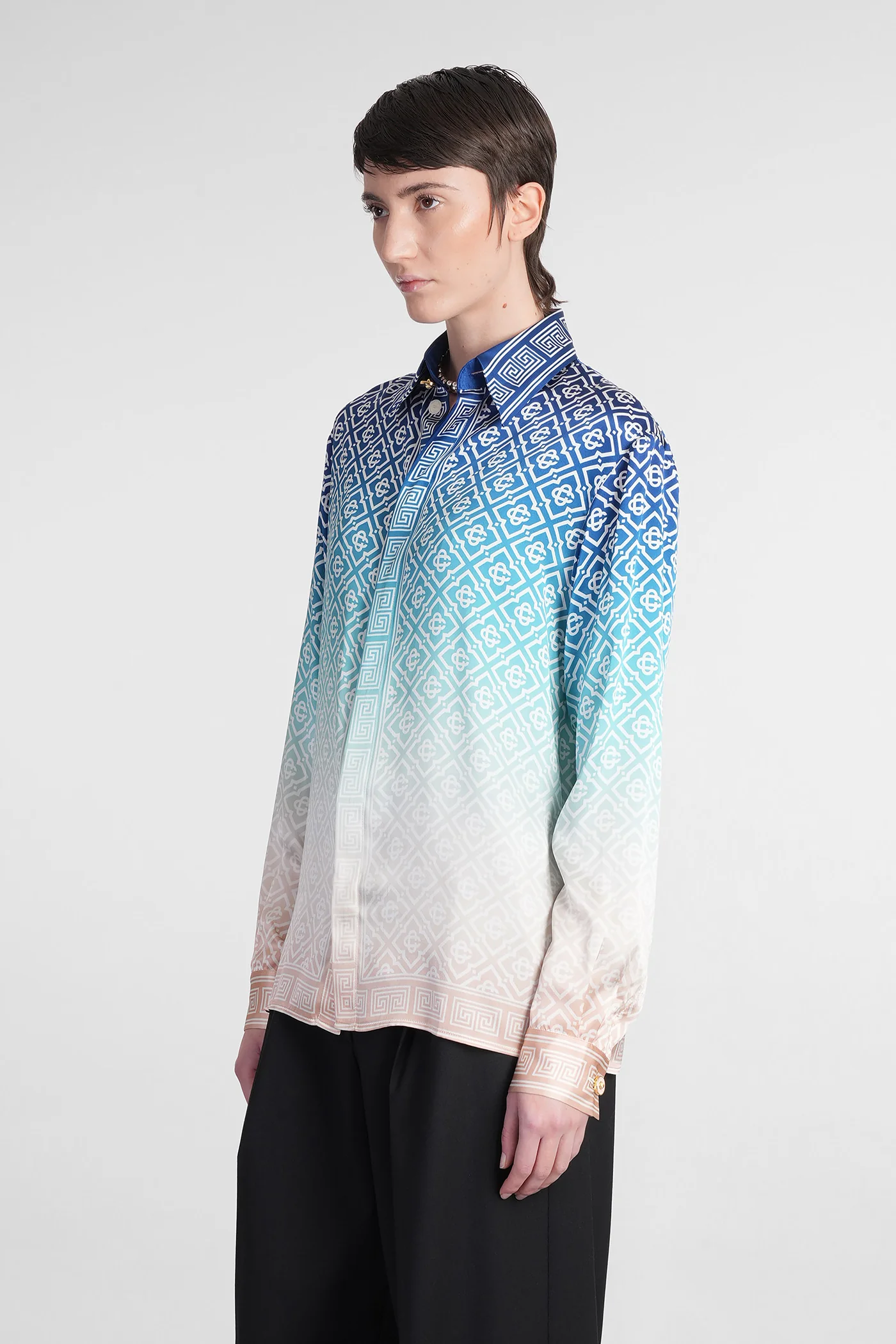 Shirt in multicolor silk - Image 4
