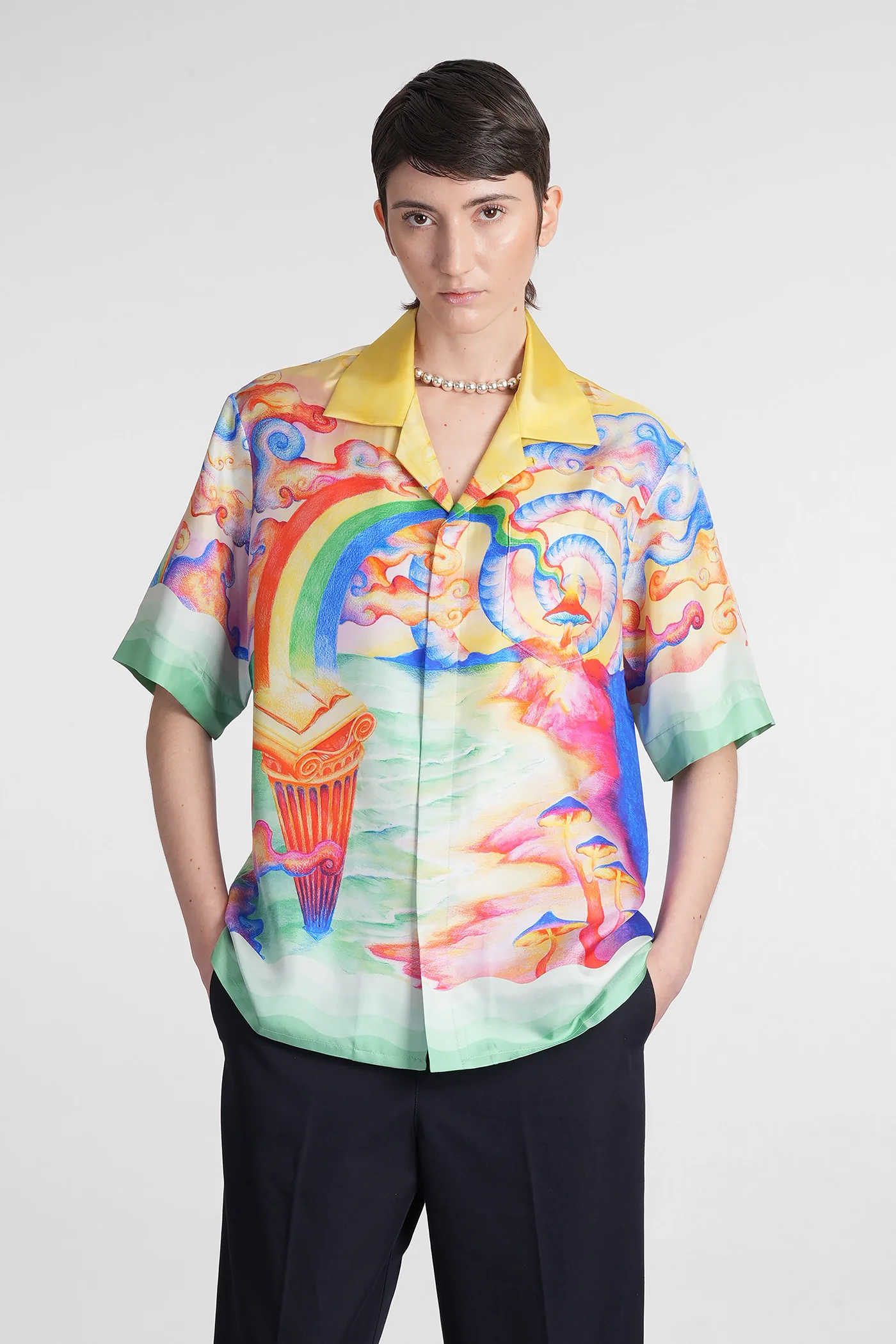 Shirt in multicolor silk