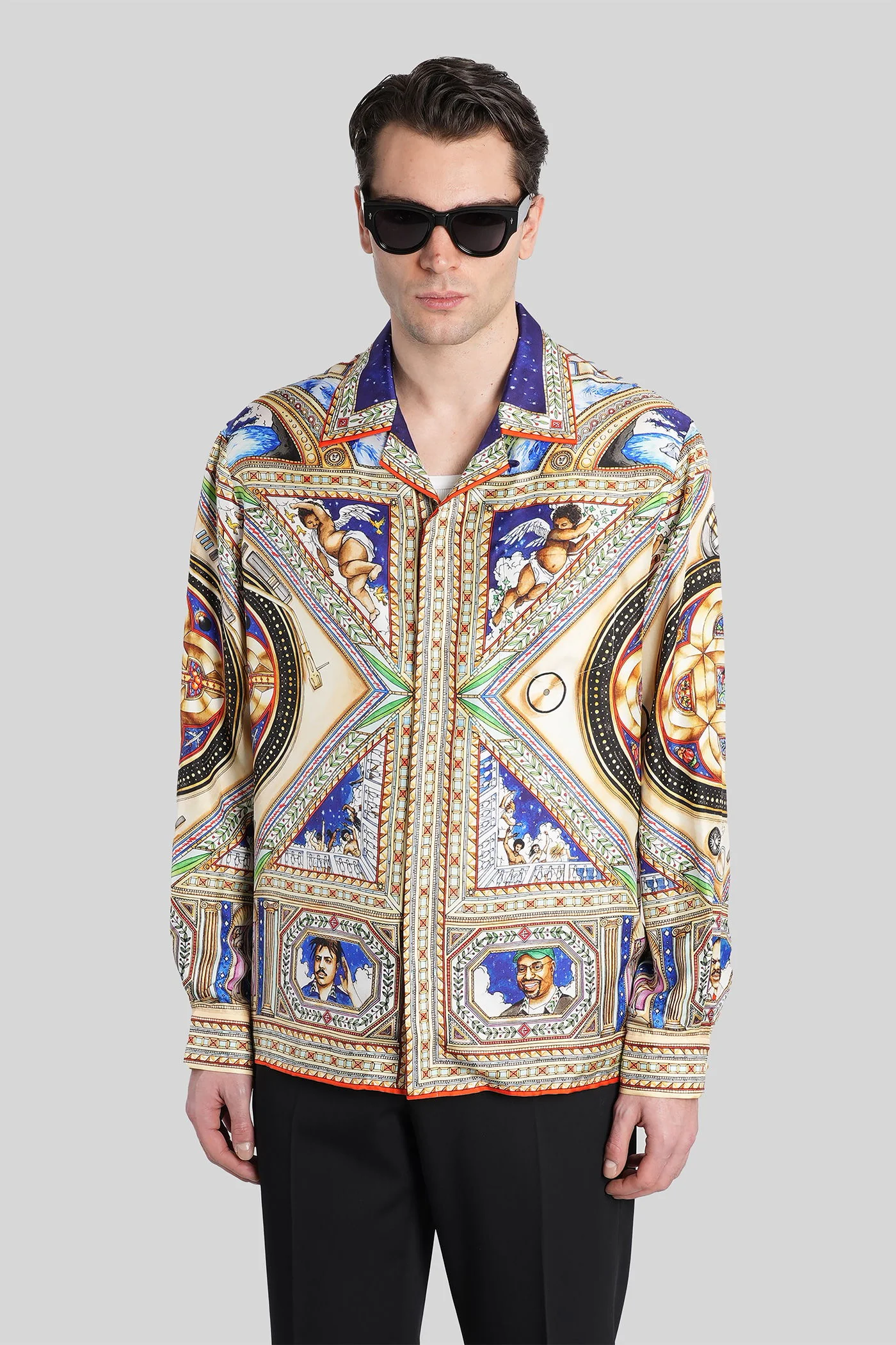 Shirt in multicolor silk