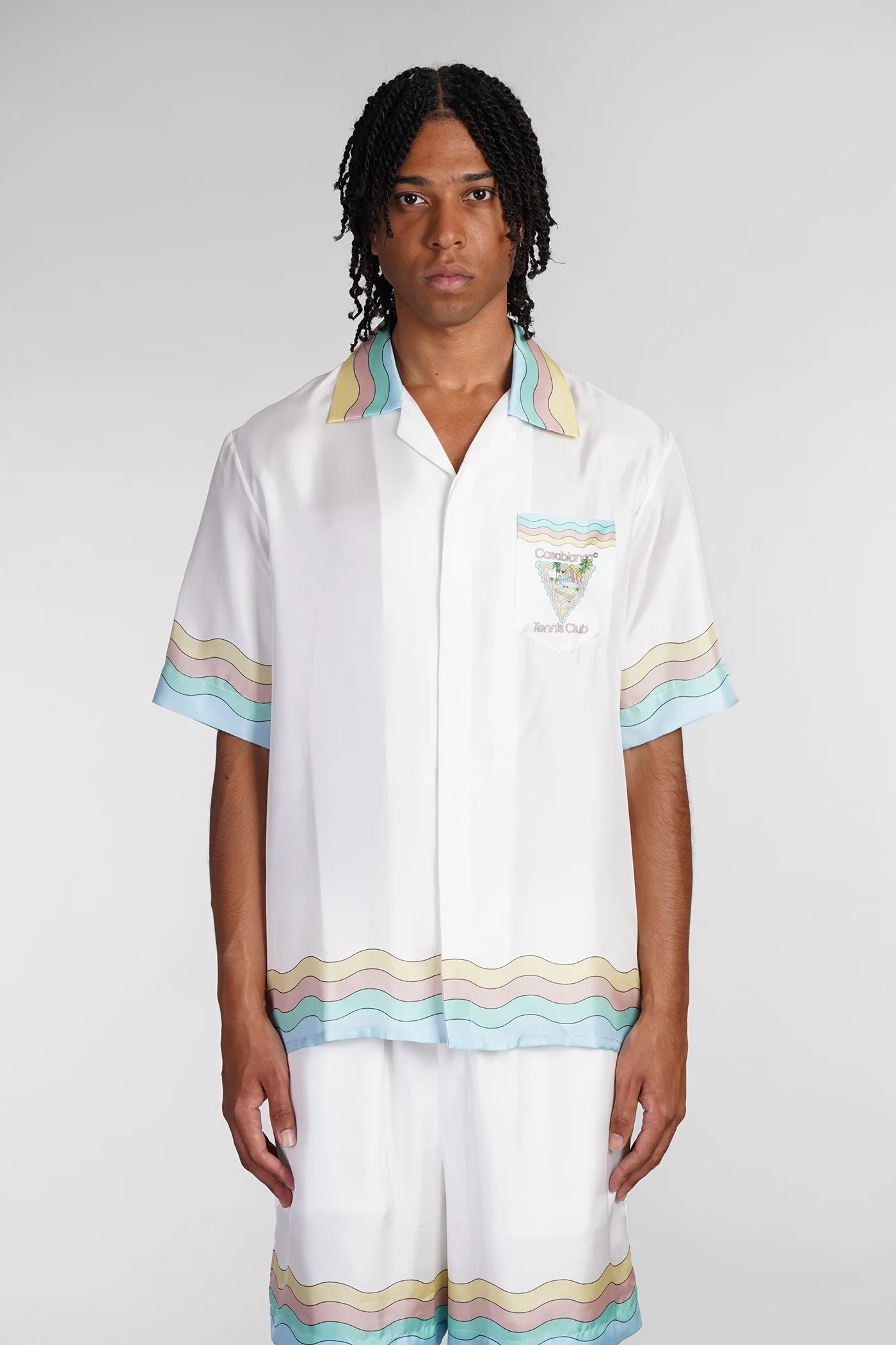 Shirt in white silk