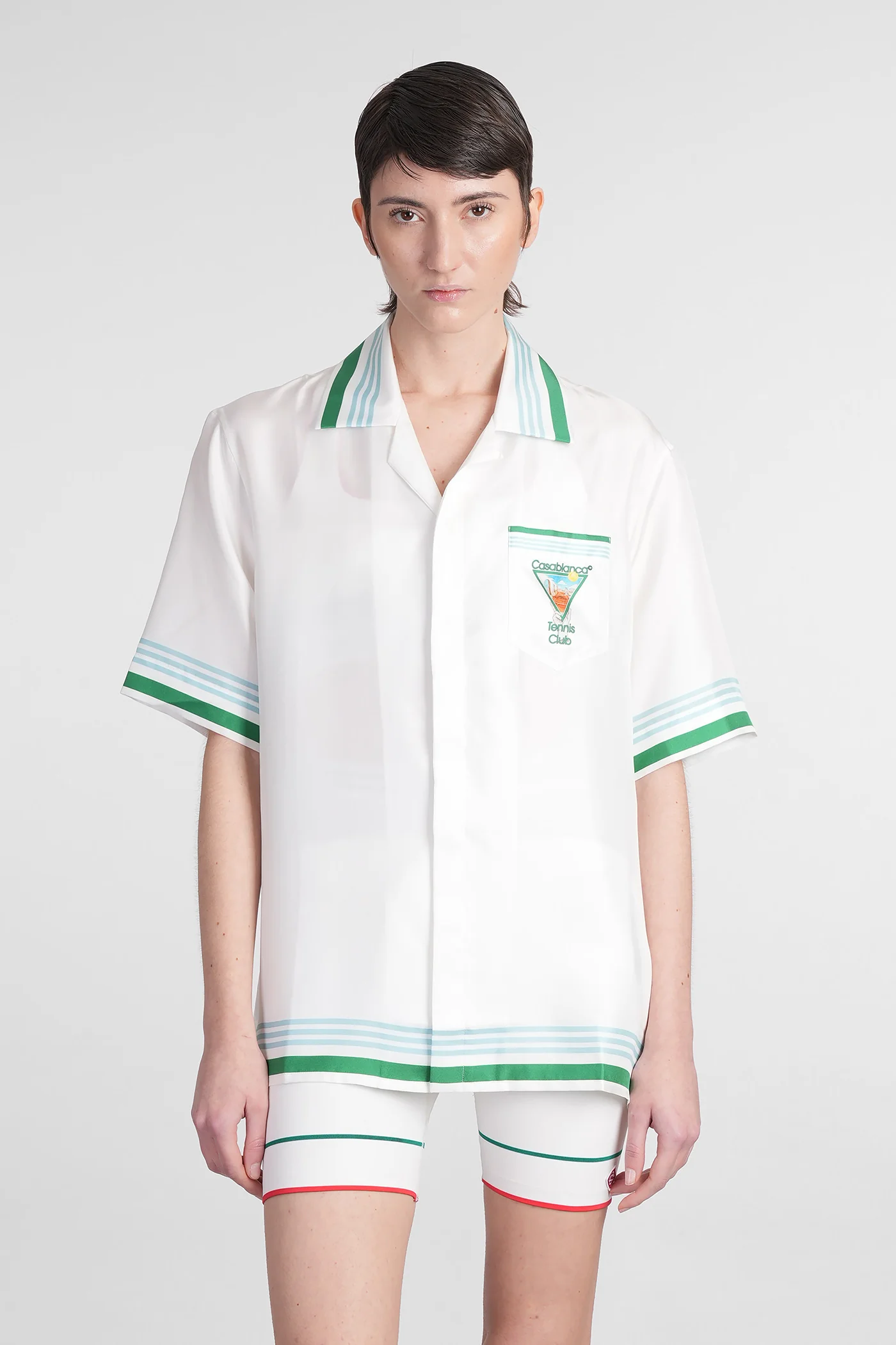 Shirt in white silk