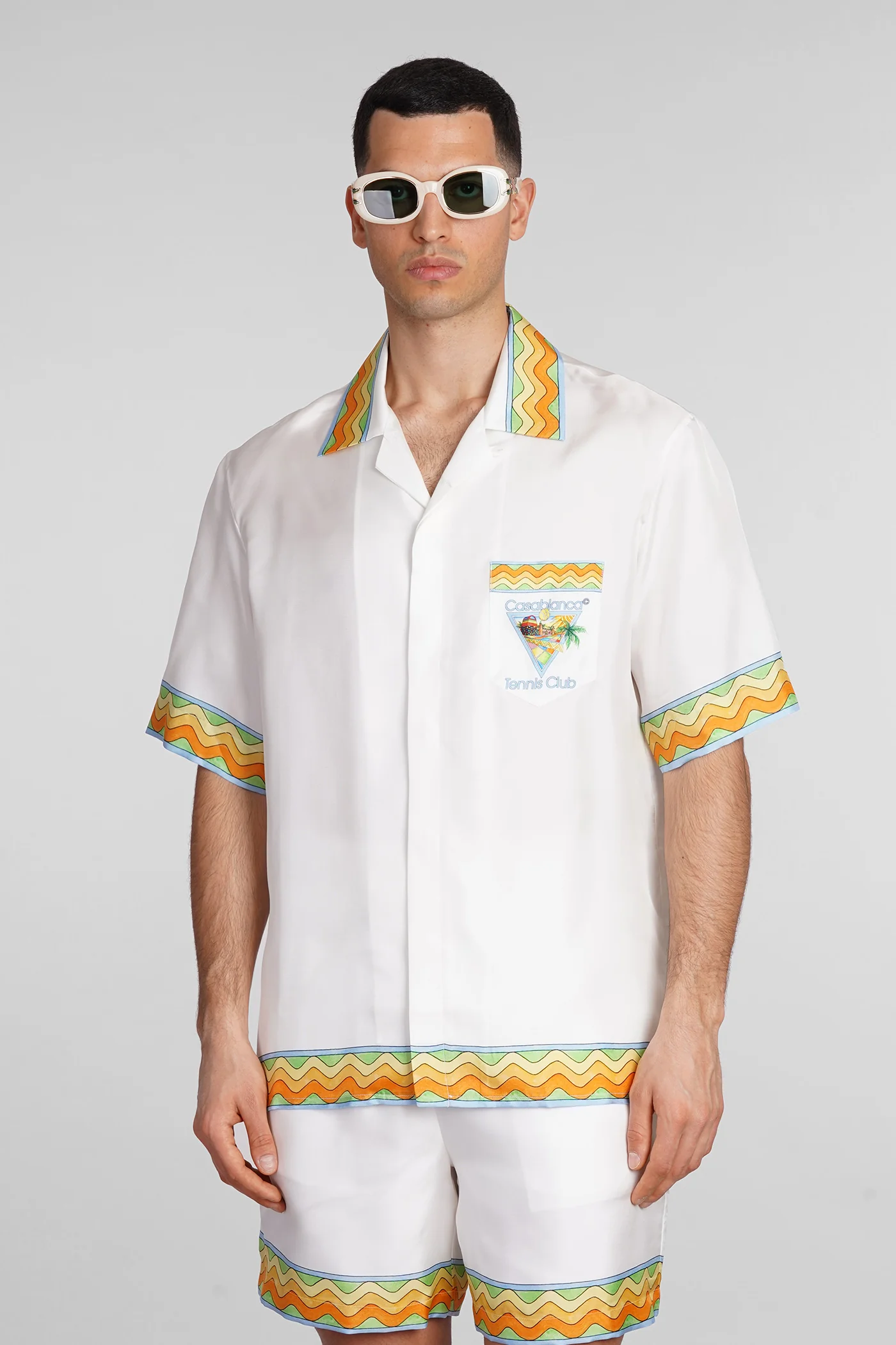Shirt in white silk