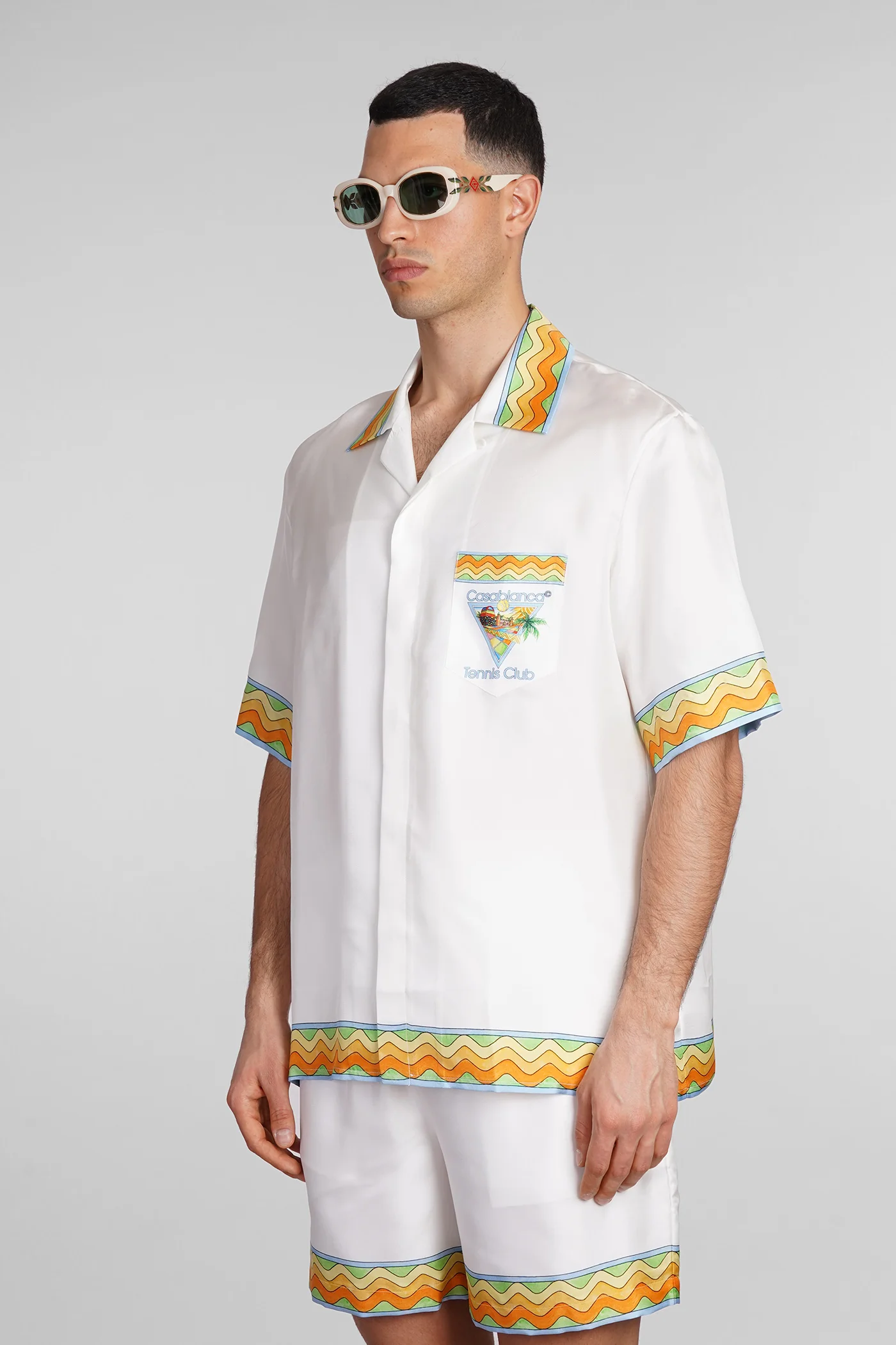 Shirt in white silk - Image 4