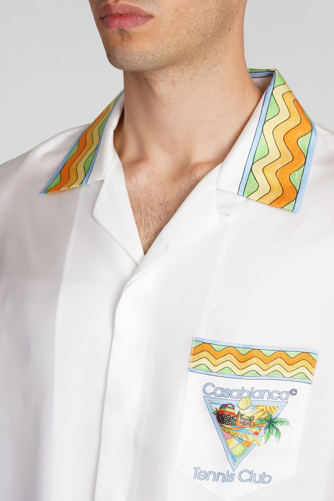 Shirt in white silk - Image 5