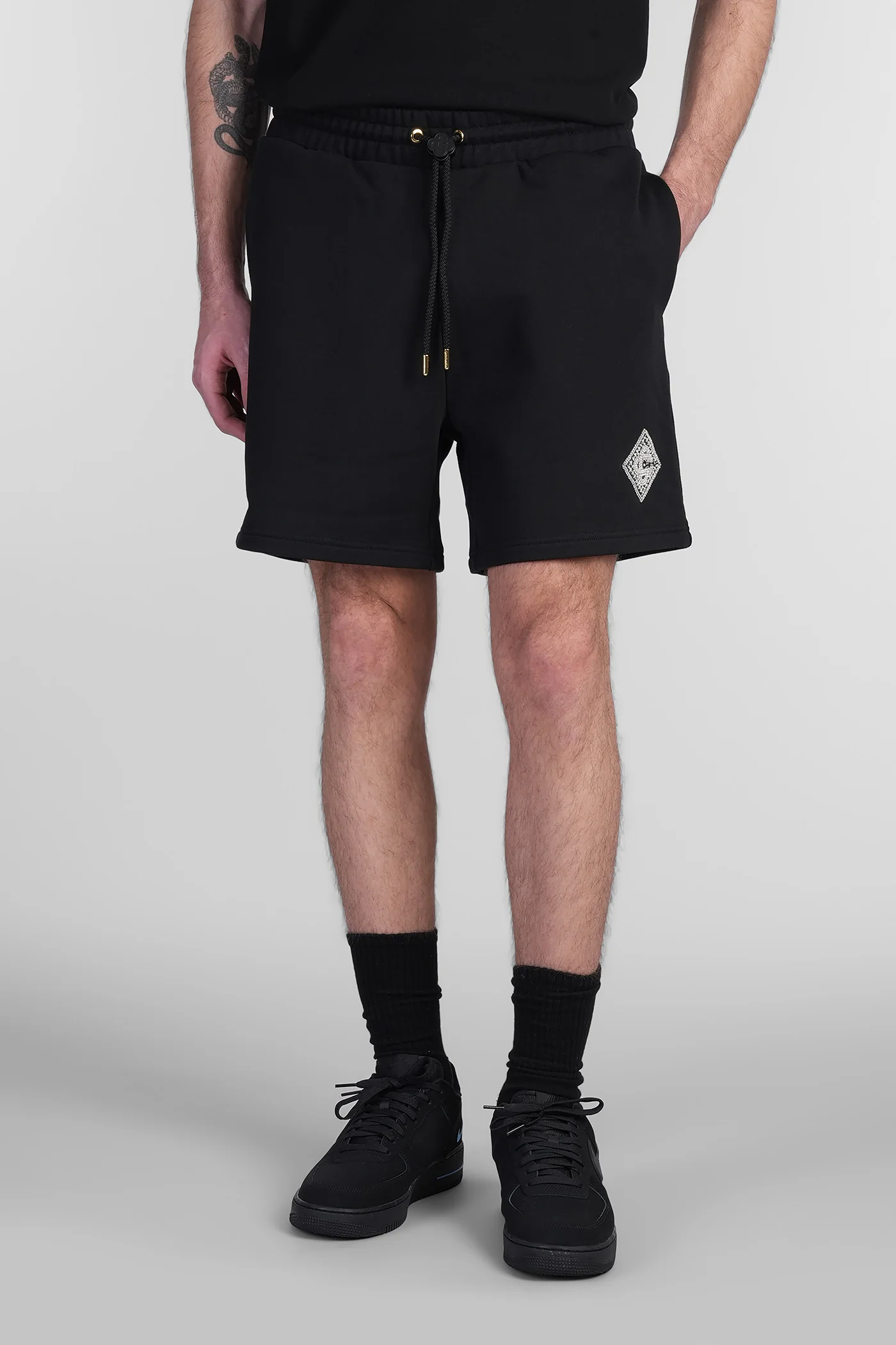 Shorts in black cotton