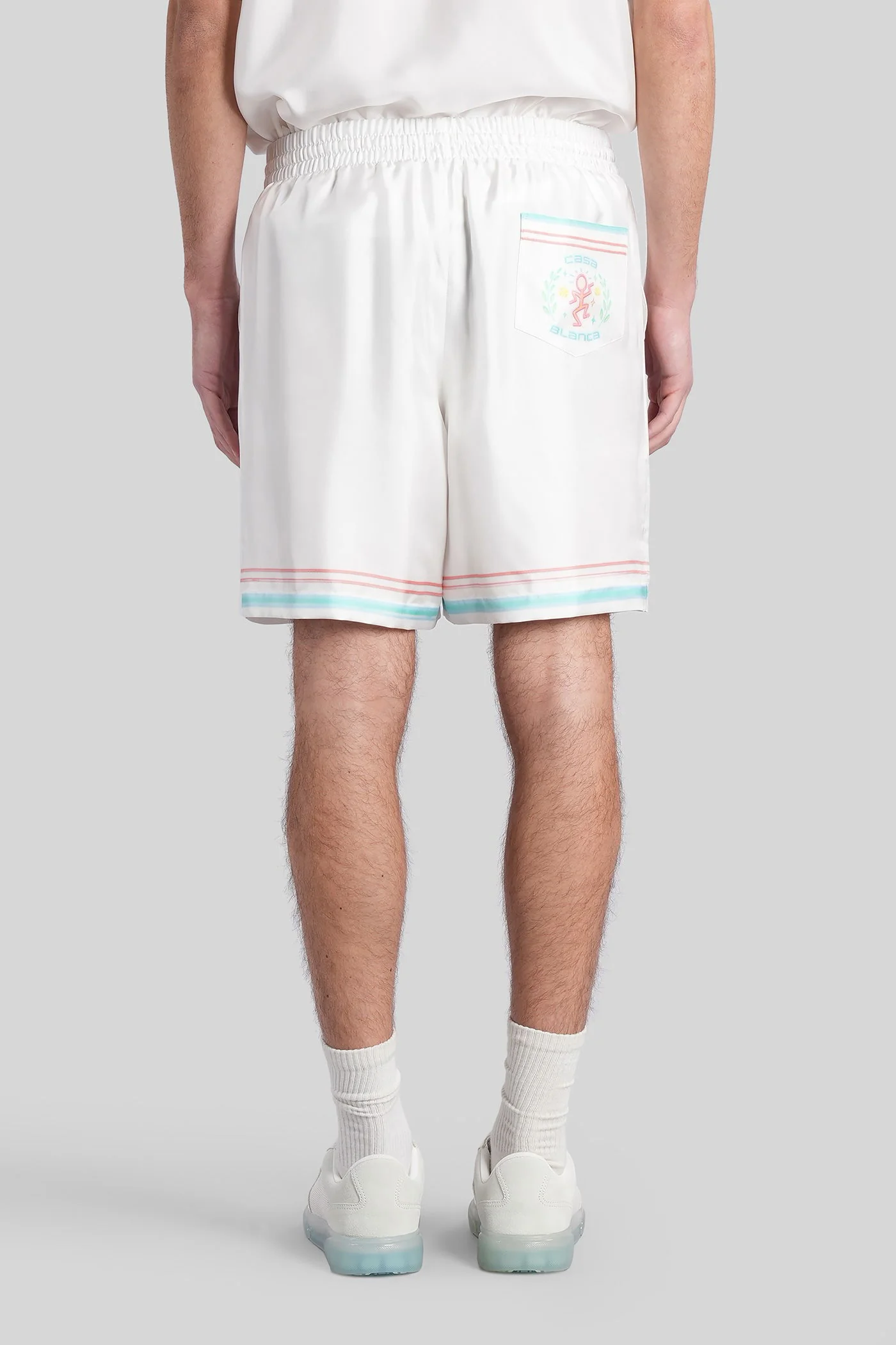 Shorts in white silk - Image 3
