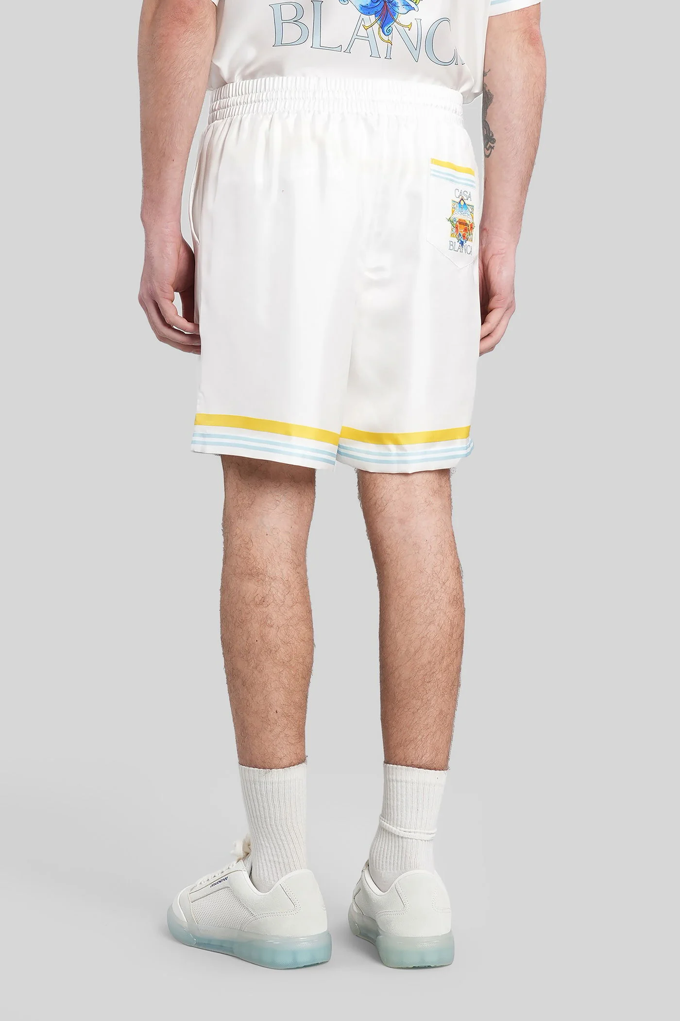 Shorts in white silk - Image 3