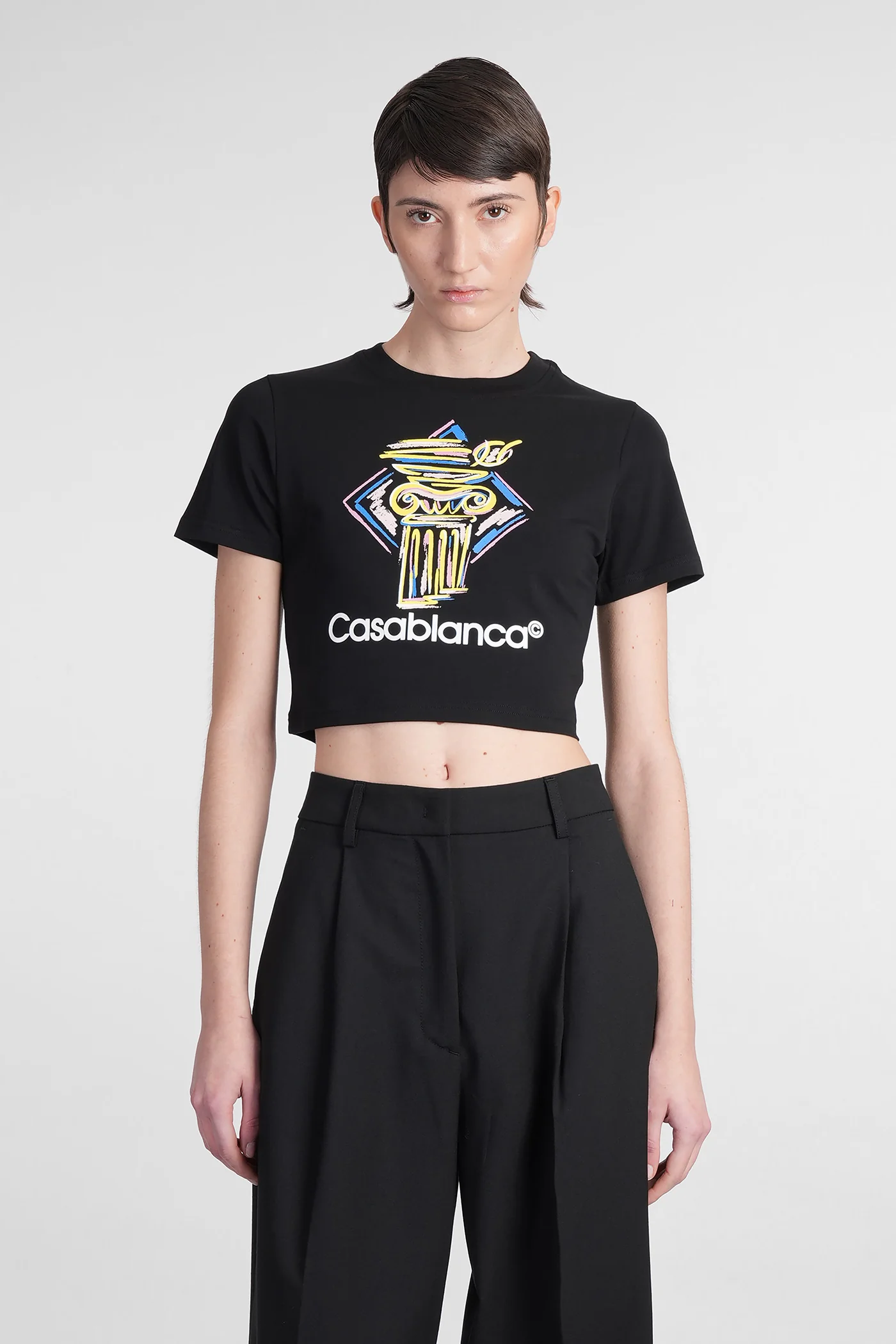 T-Shirt in black cotton