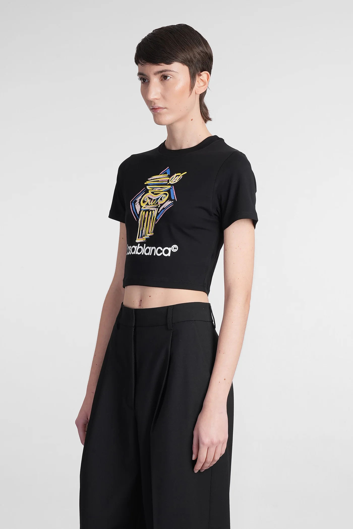 T-Shirt in black cotton - Image 4