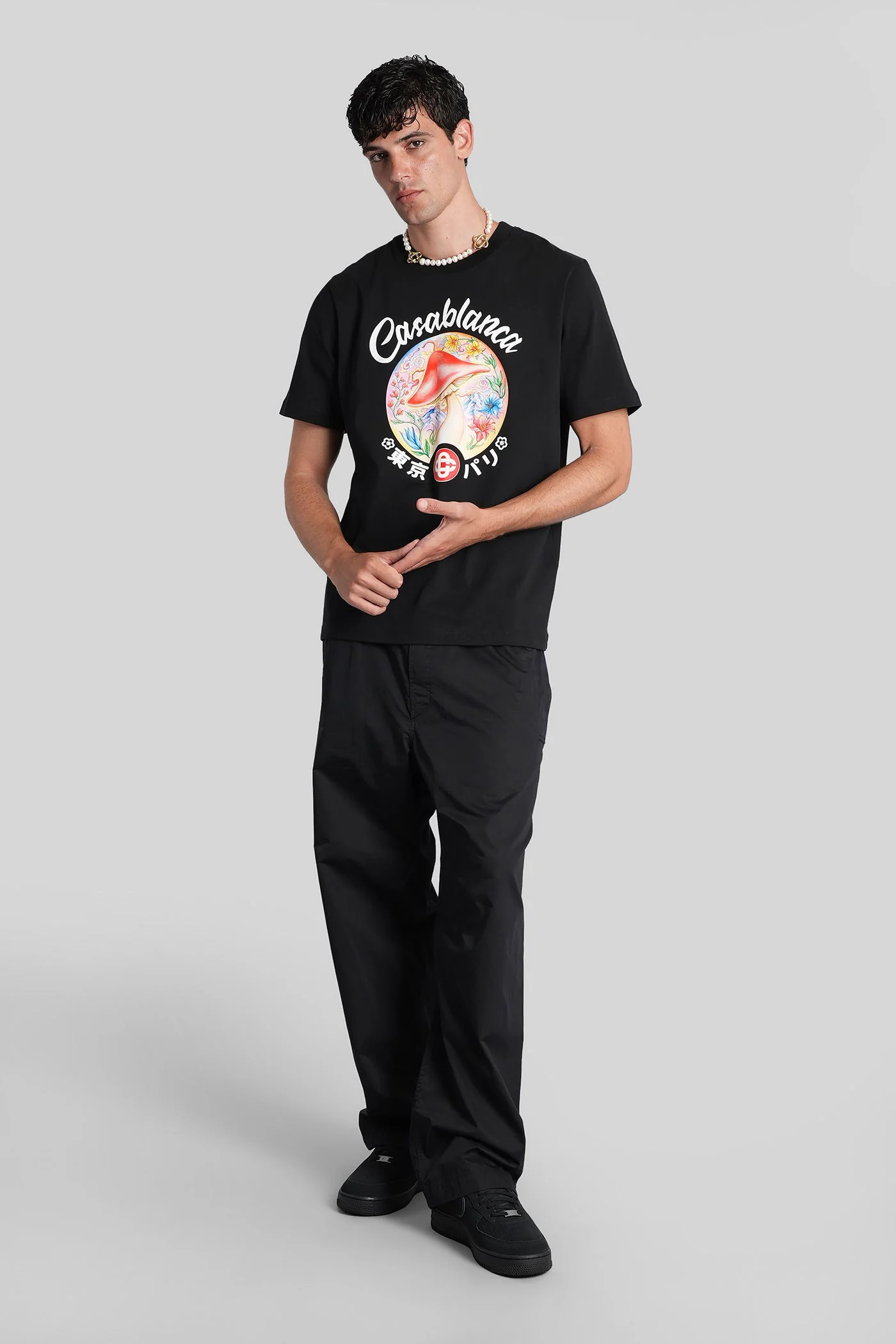 T-Shirt in black cotton - Image 2