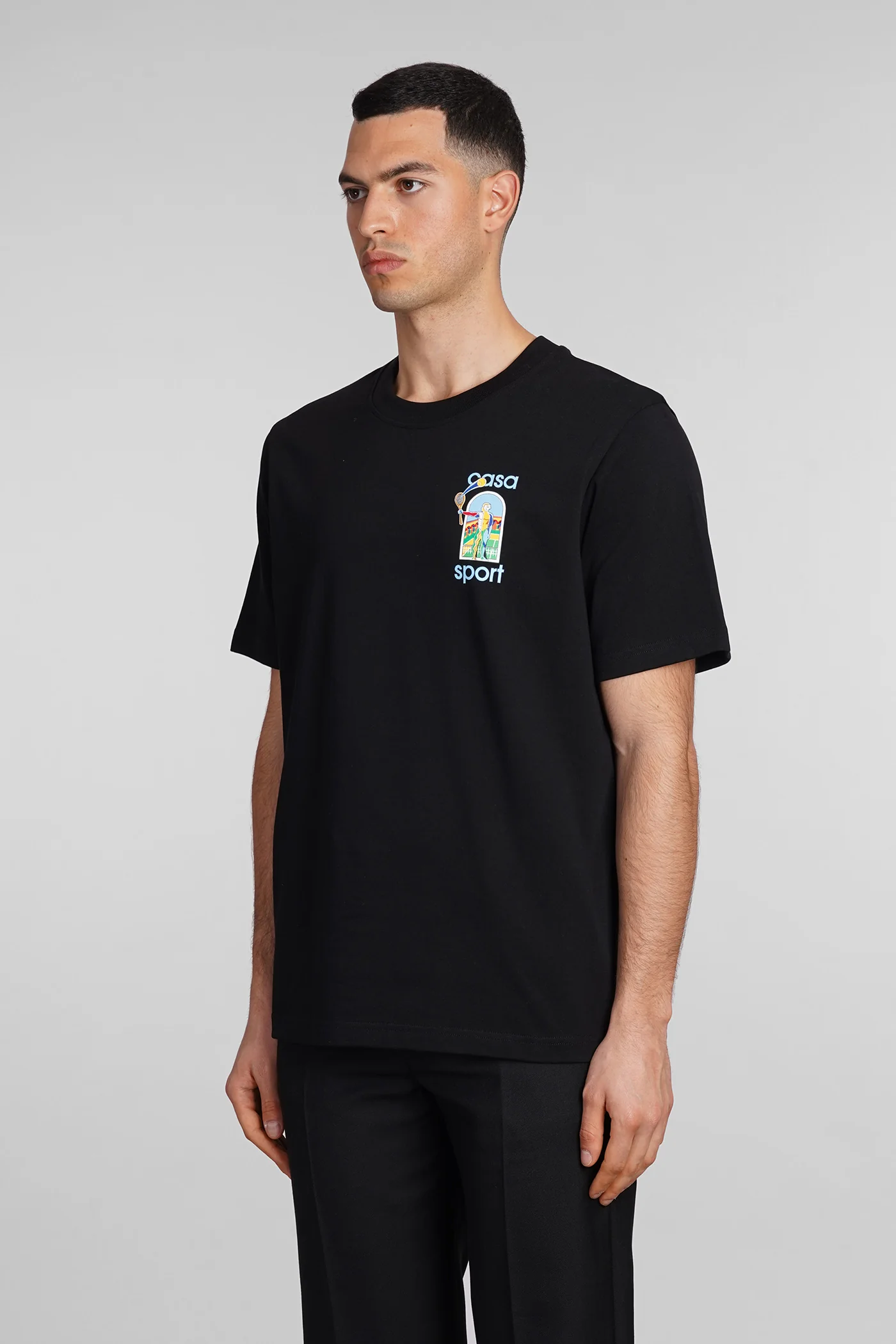 T-Shirt in black cotton - Image 4