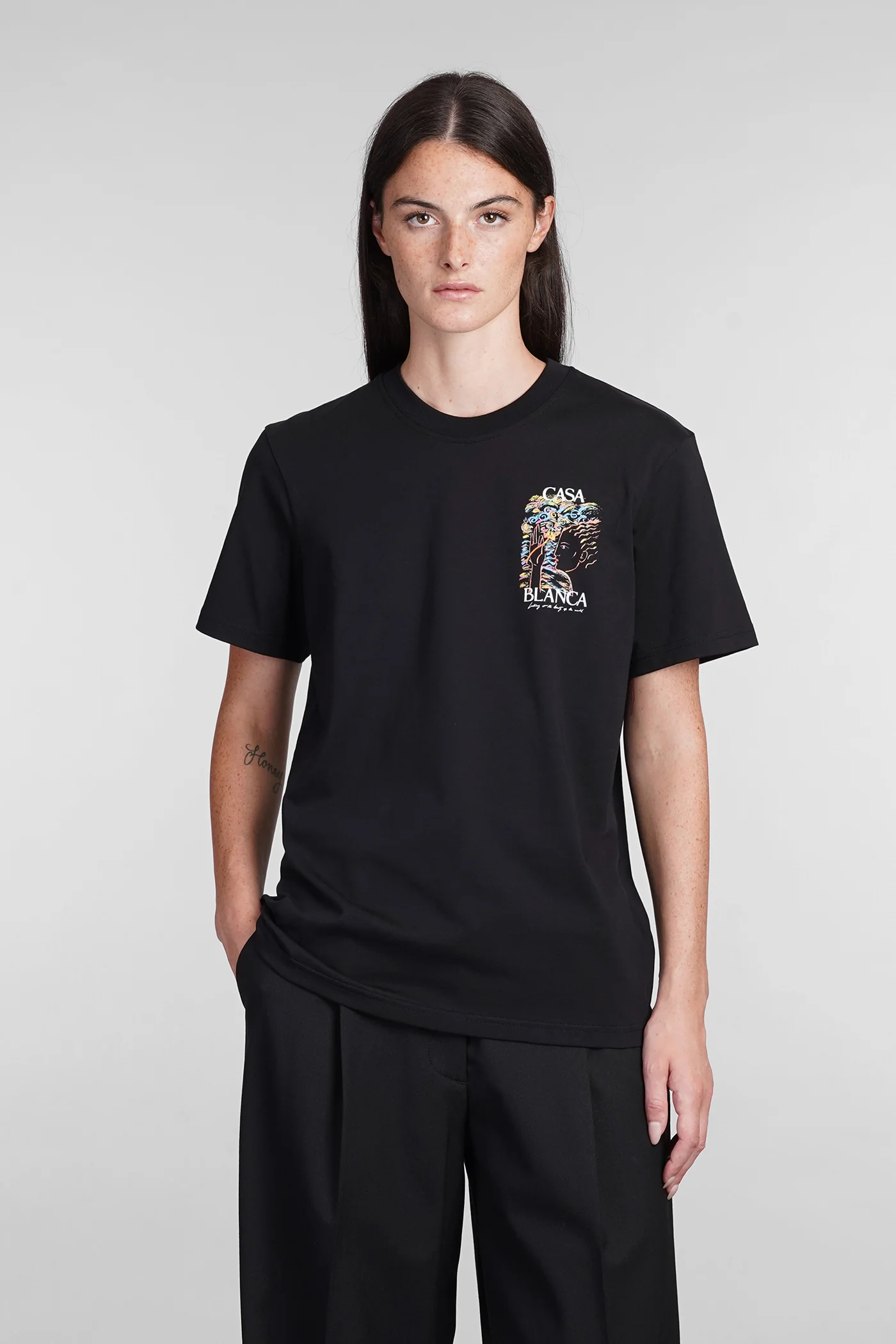 T-Shirt in black cotton