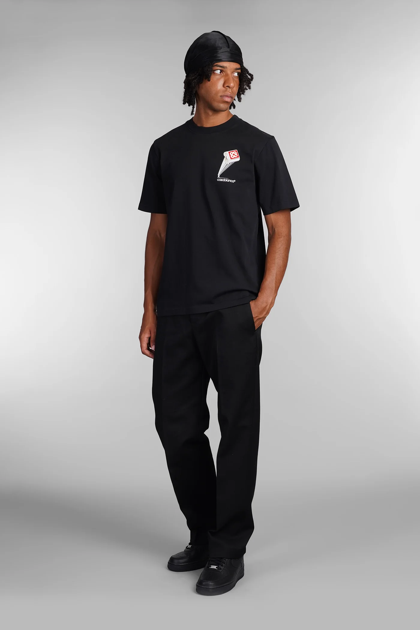 T-Shirt in black cotton - Image 2