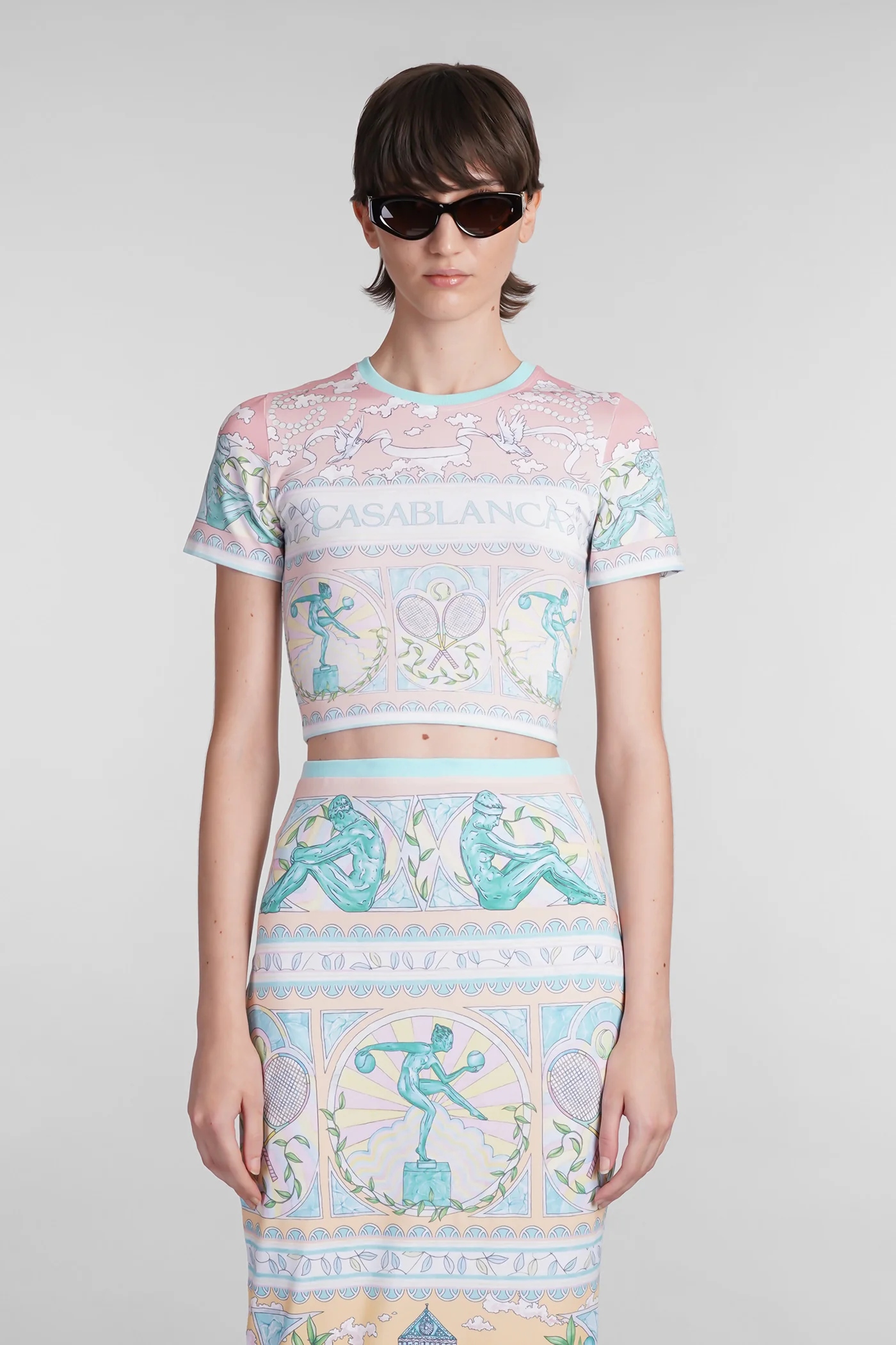 T-Shirt in multicolor viscose