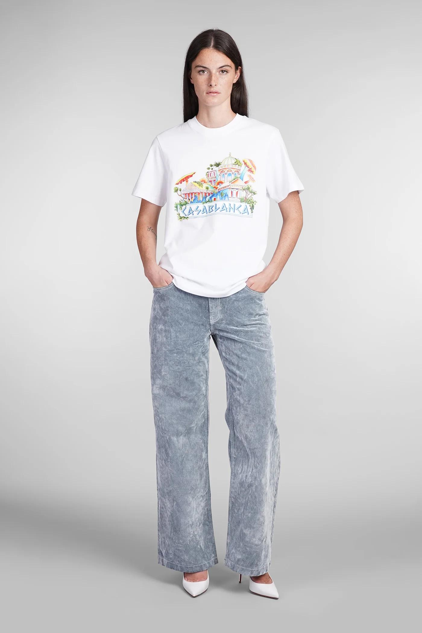 T-Shirt in white cotton - Image 2