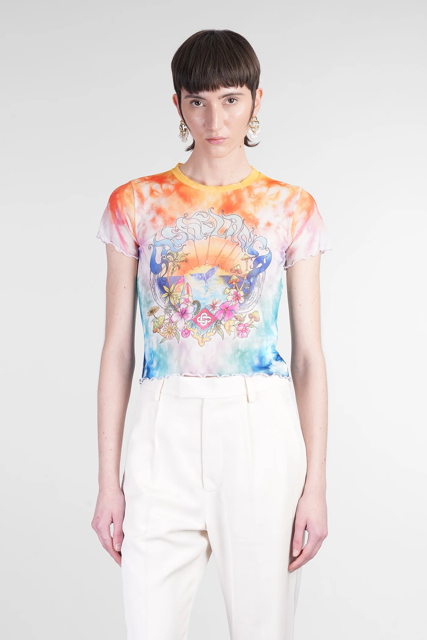 Topwear in multicolor polyester