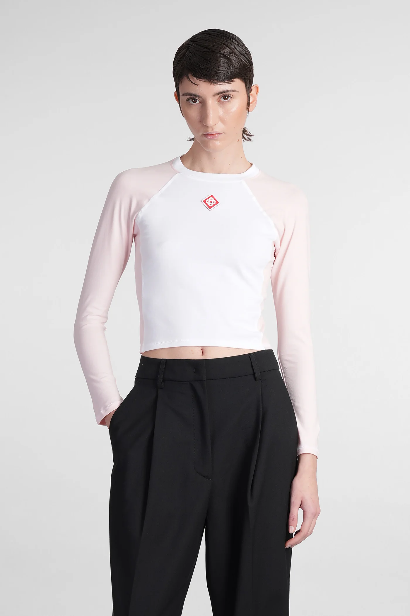 Topwear in white cotton