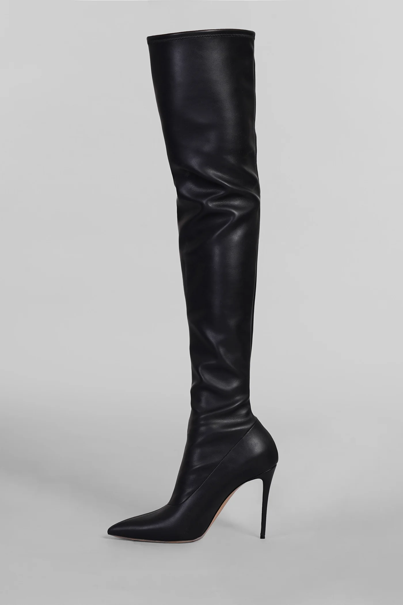 Julia High heels boots in black faux leather - Image 3