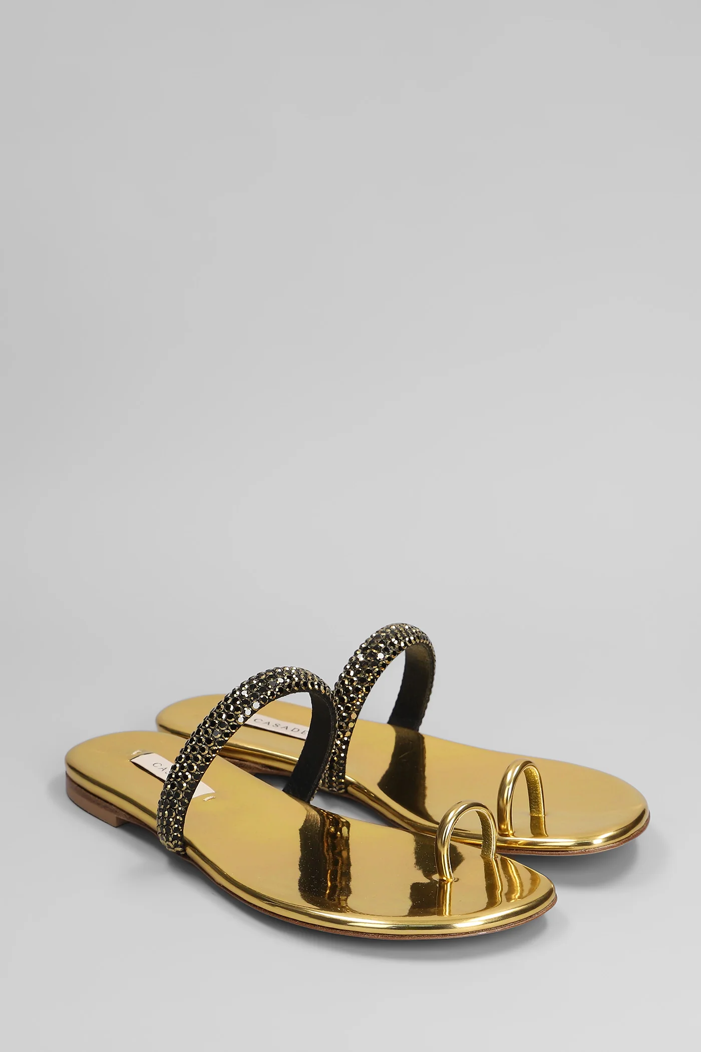 Olympo flat Flats in gold leather - Image 2