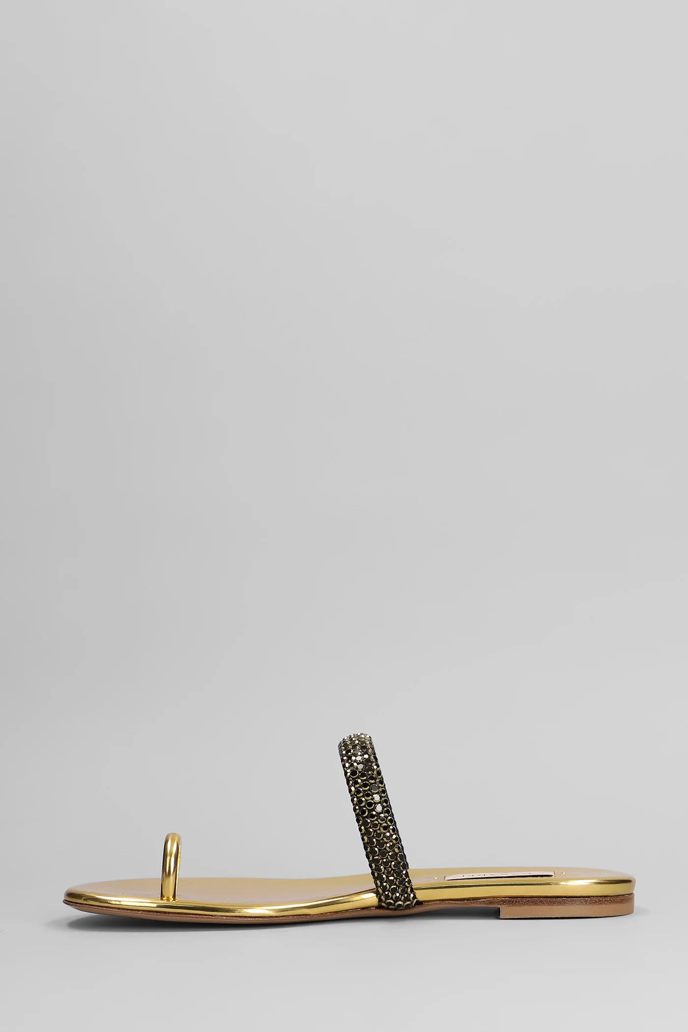 Olympo flat Flats in gold leather - Image 3