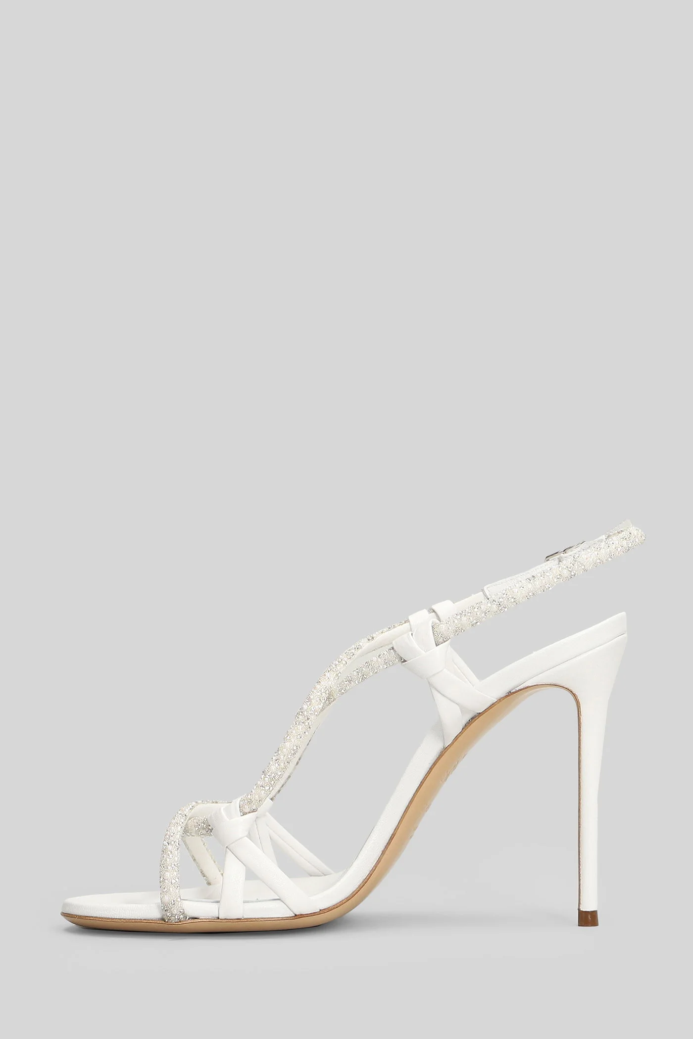 Sandals in white leather - Image 13