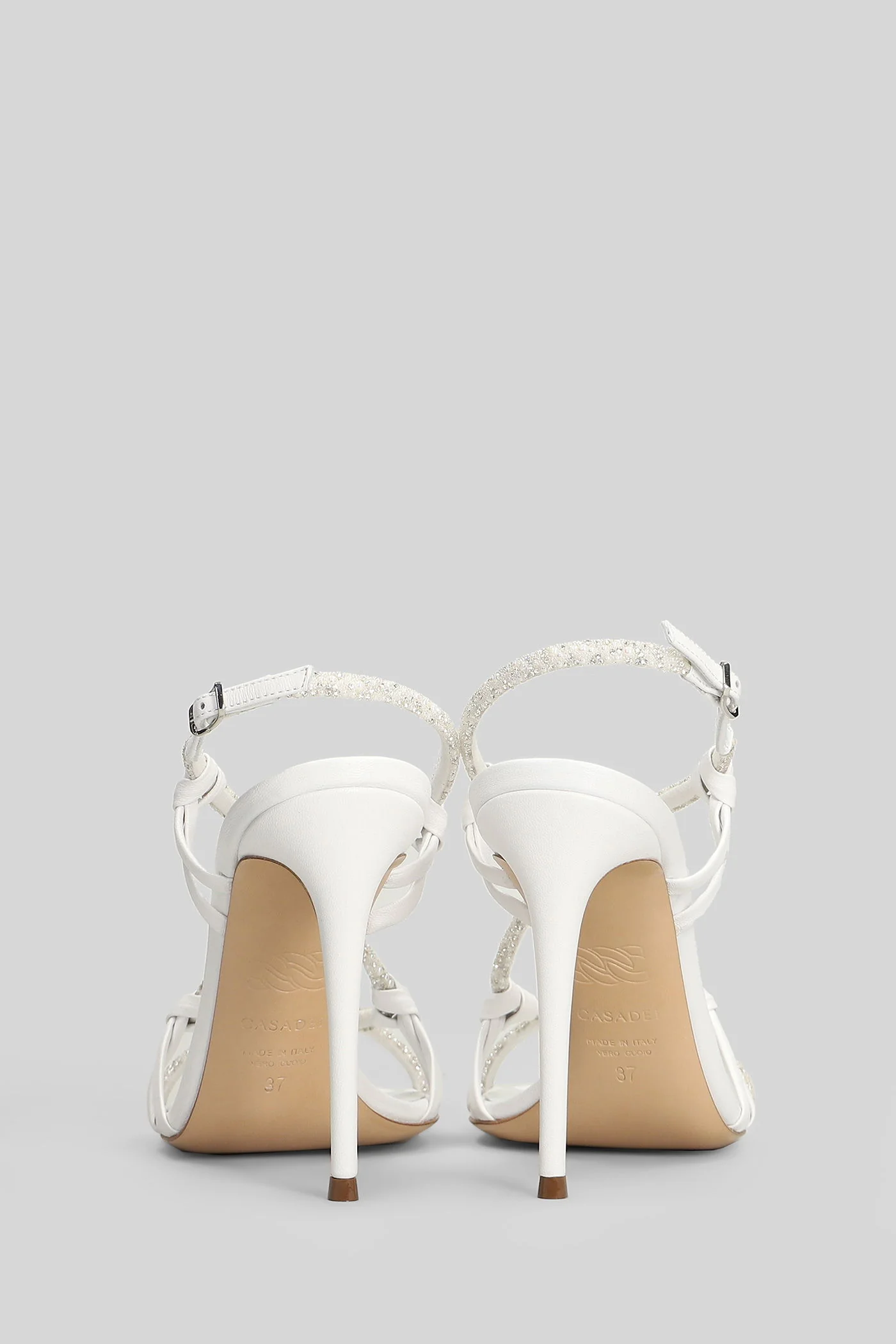 Sandals in white leather - Image 24