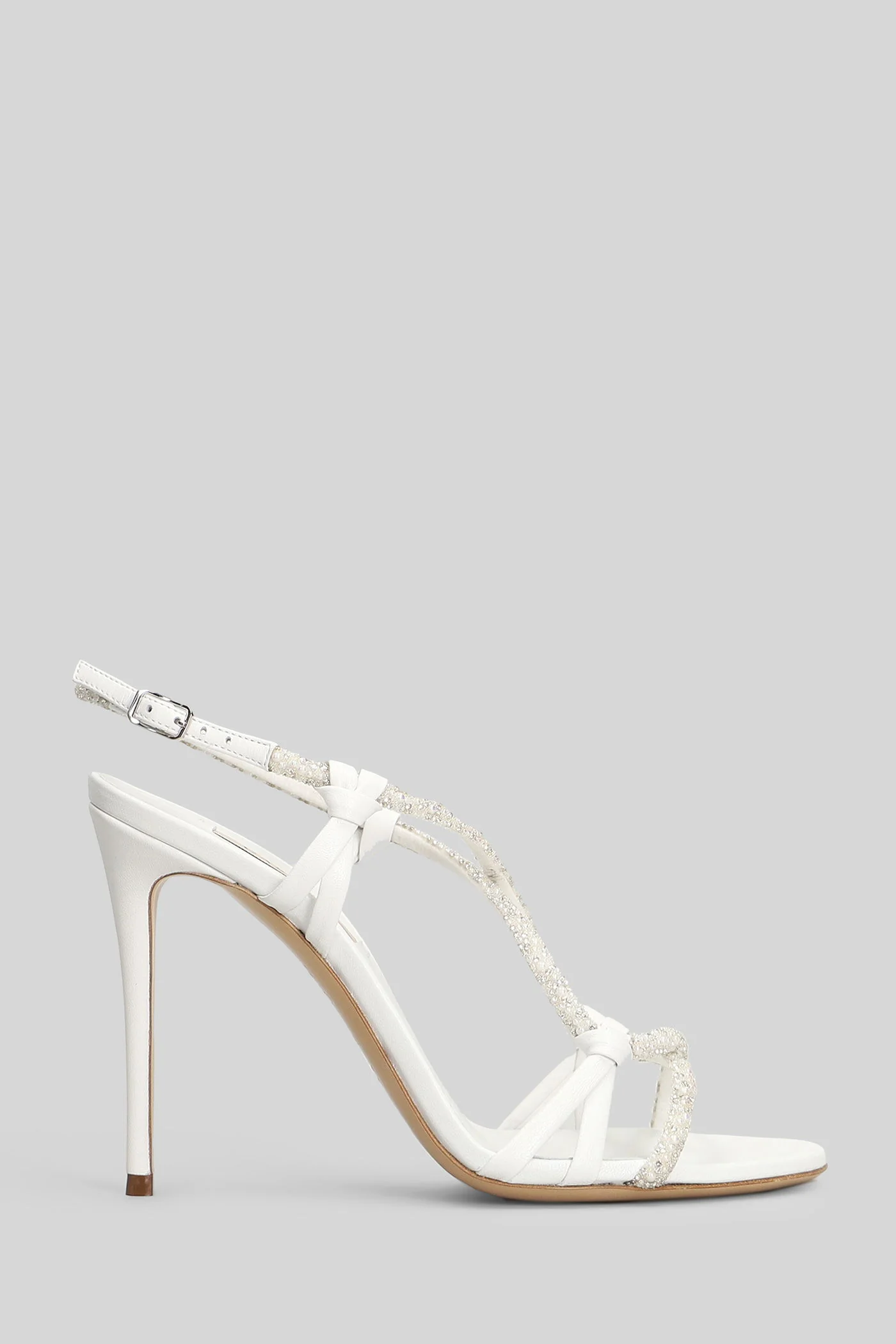 Sandals in white leather - Image 41