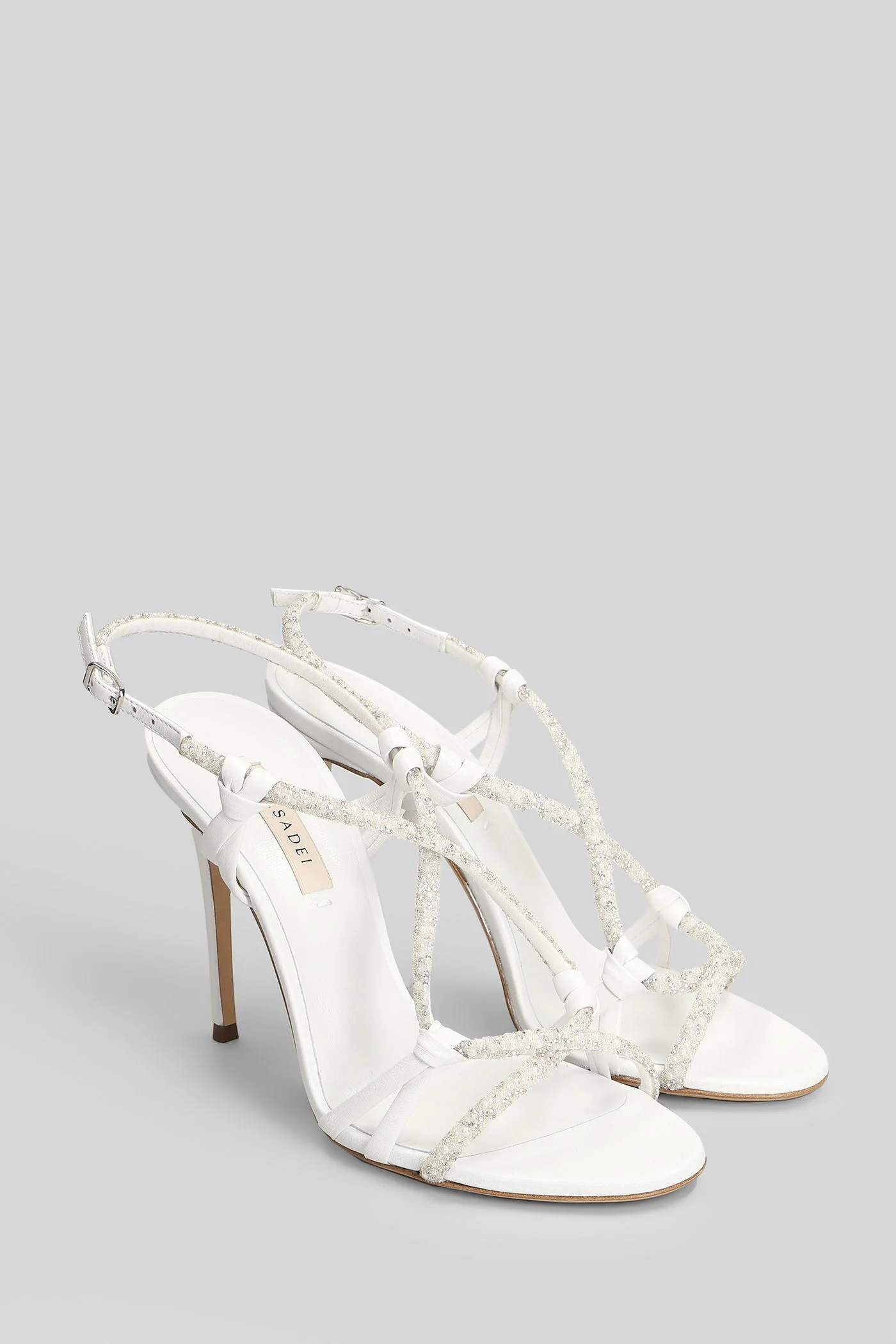 Sandals in white leather - Image 47