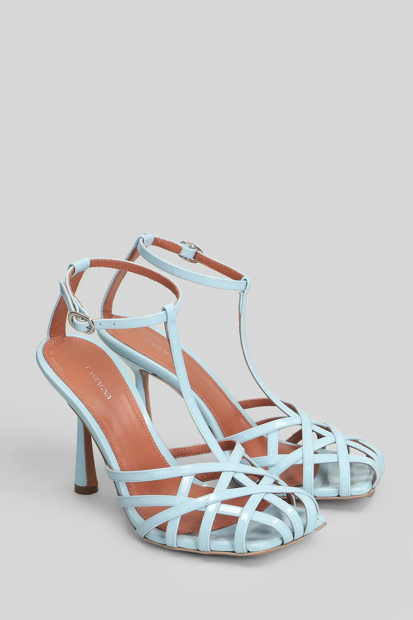 Lidia Sandals in cyan patent leather - Image 2