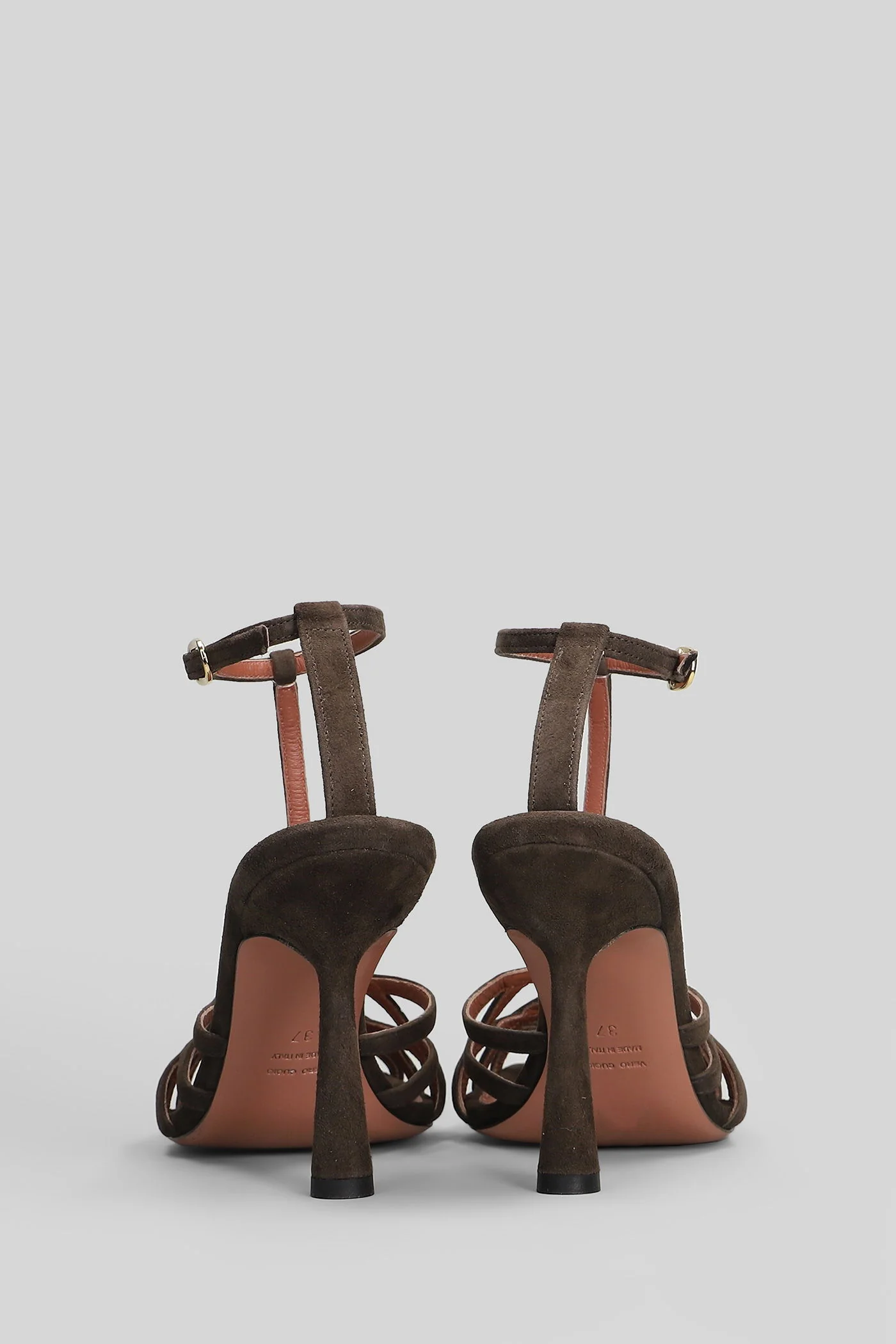Lidia Sandals in dark brown suede - Image 4