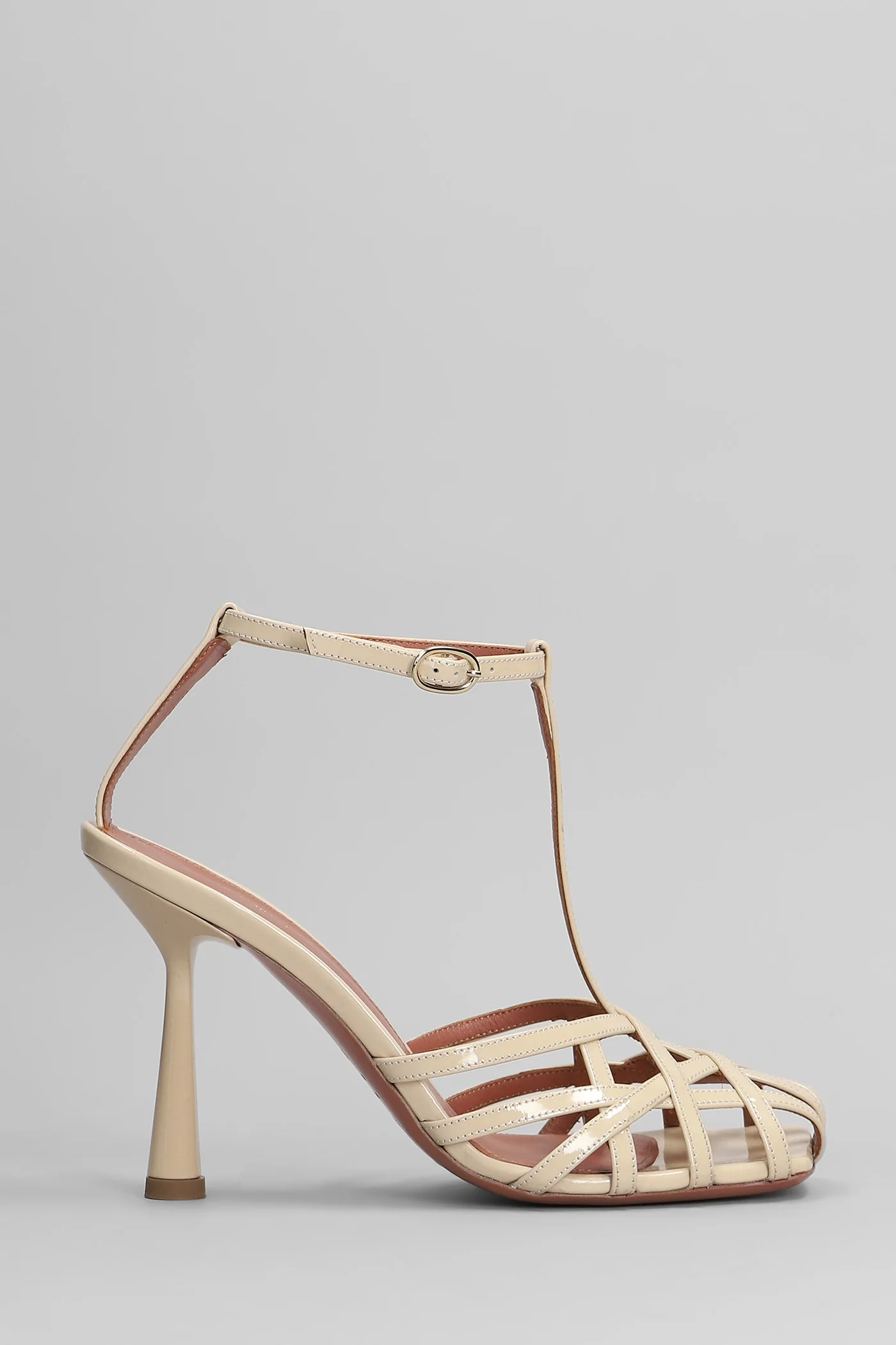 Lidia Sandals in powder patent leather