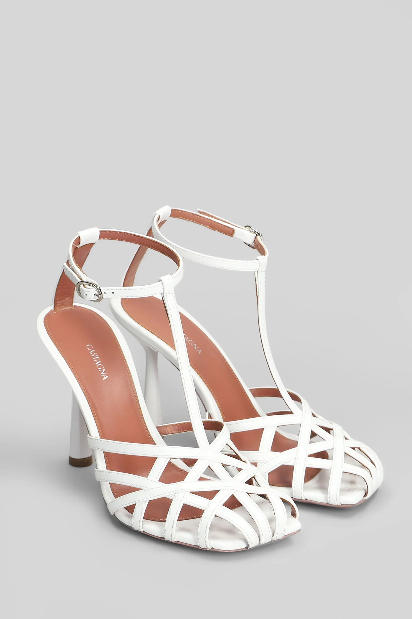 Lidia Sandals in white patent leather - Image 2