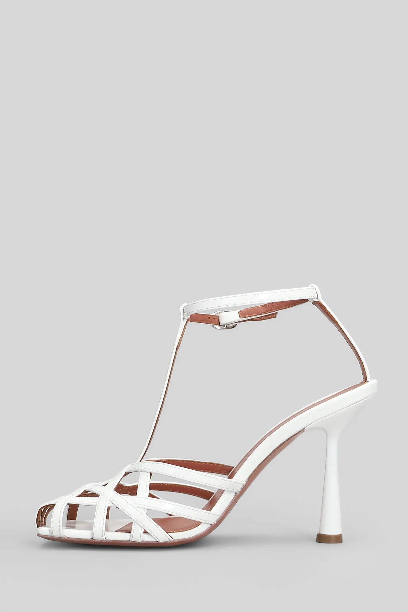 Lidia Sandals in white patent leather - Image 3