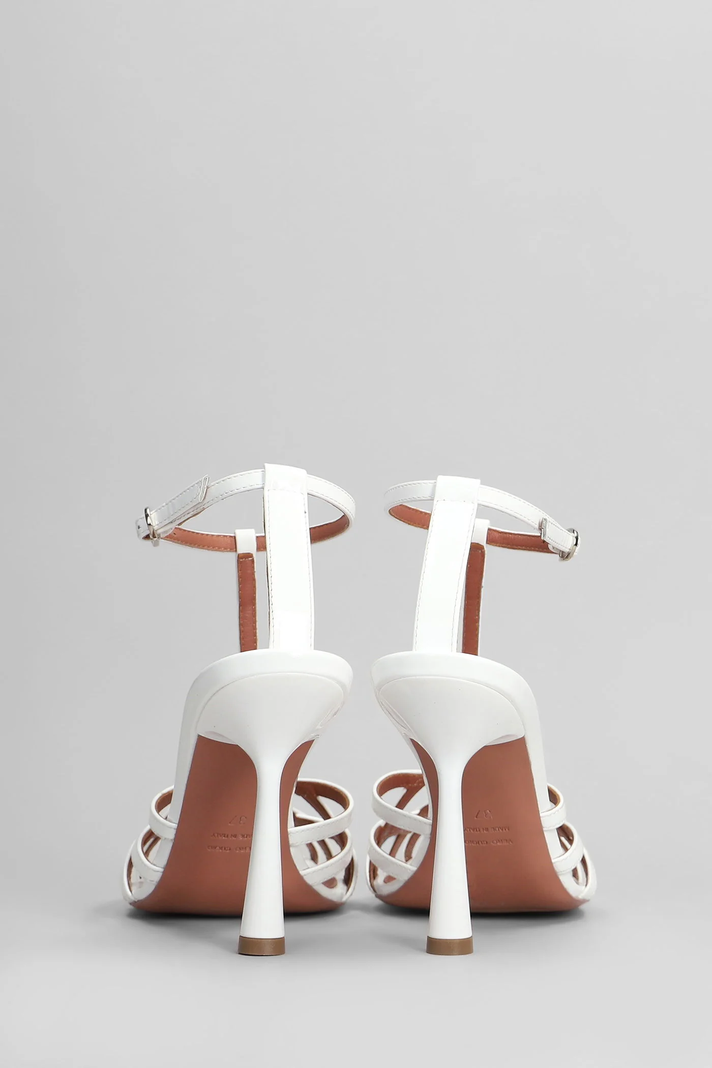 Lidia Sandals in white patent leather - Image 4