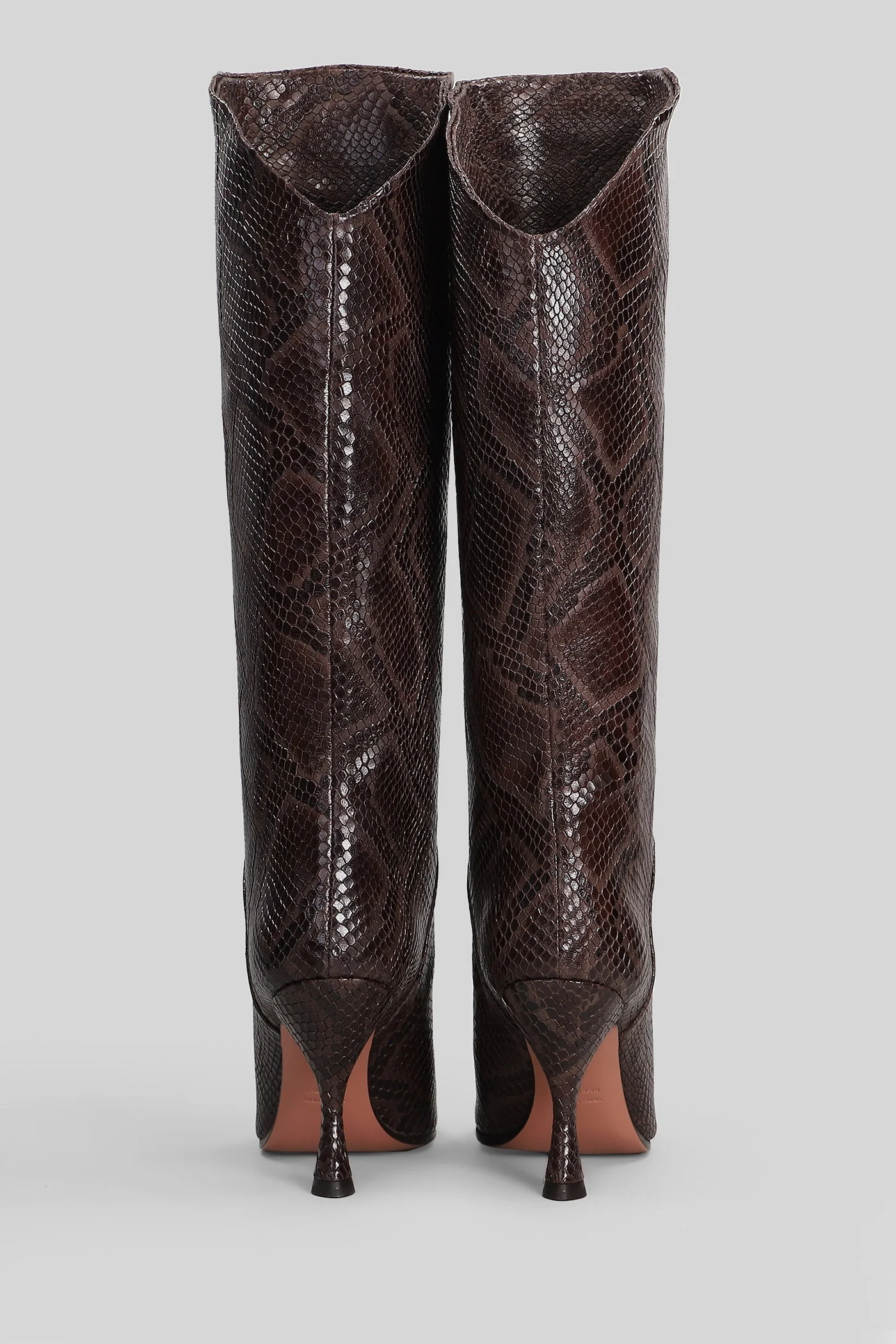 Nimes High heels boots in dark brown leather - Image 4