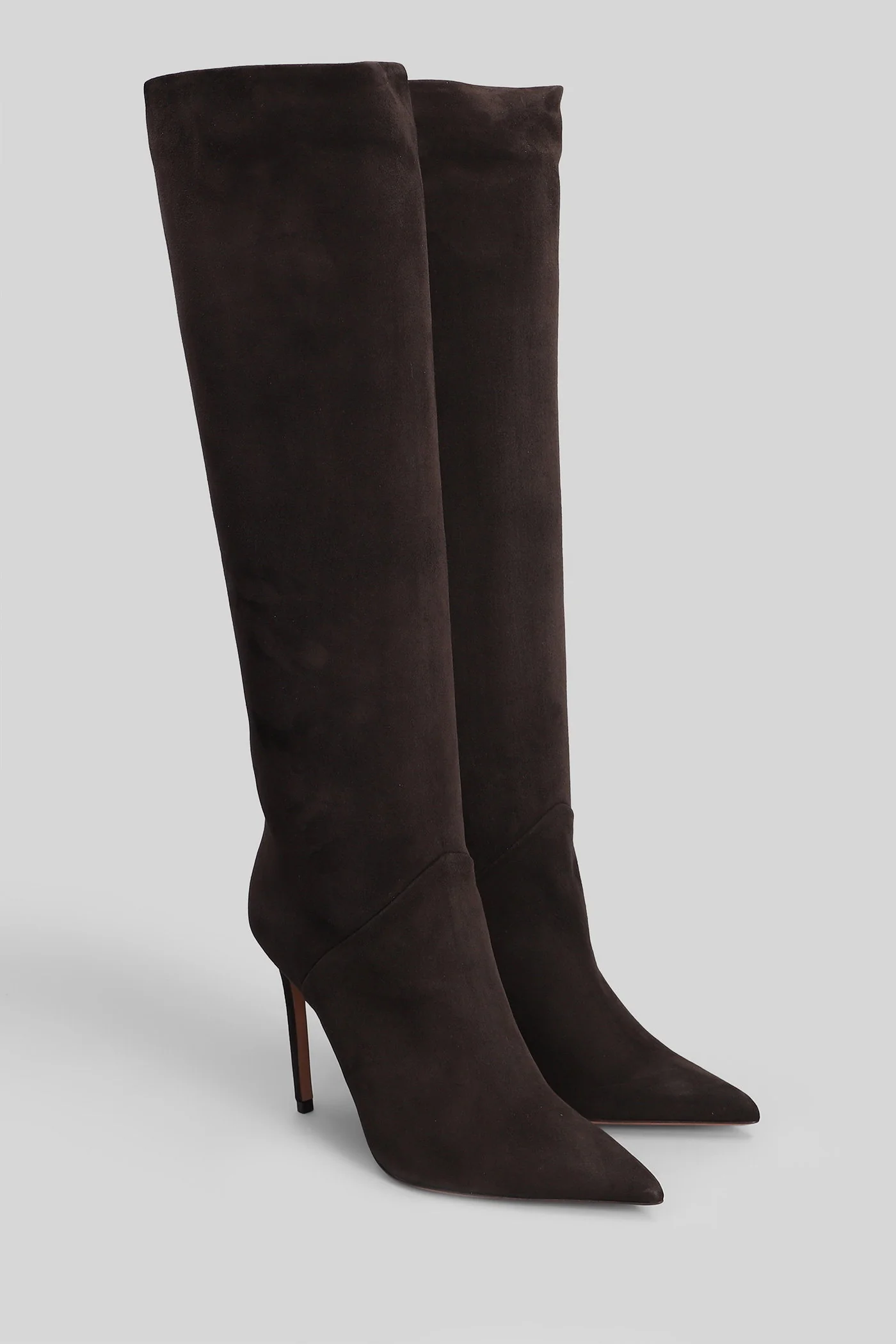 Smirne High heels boots in dark brown suede - Image 2
