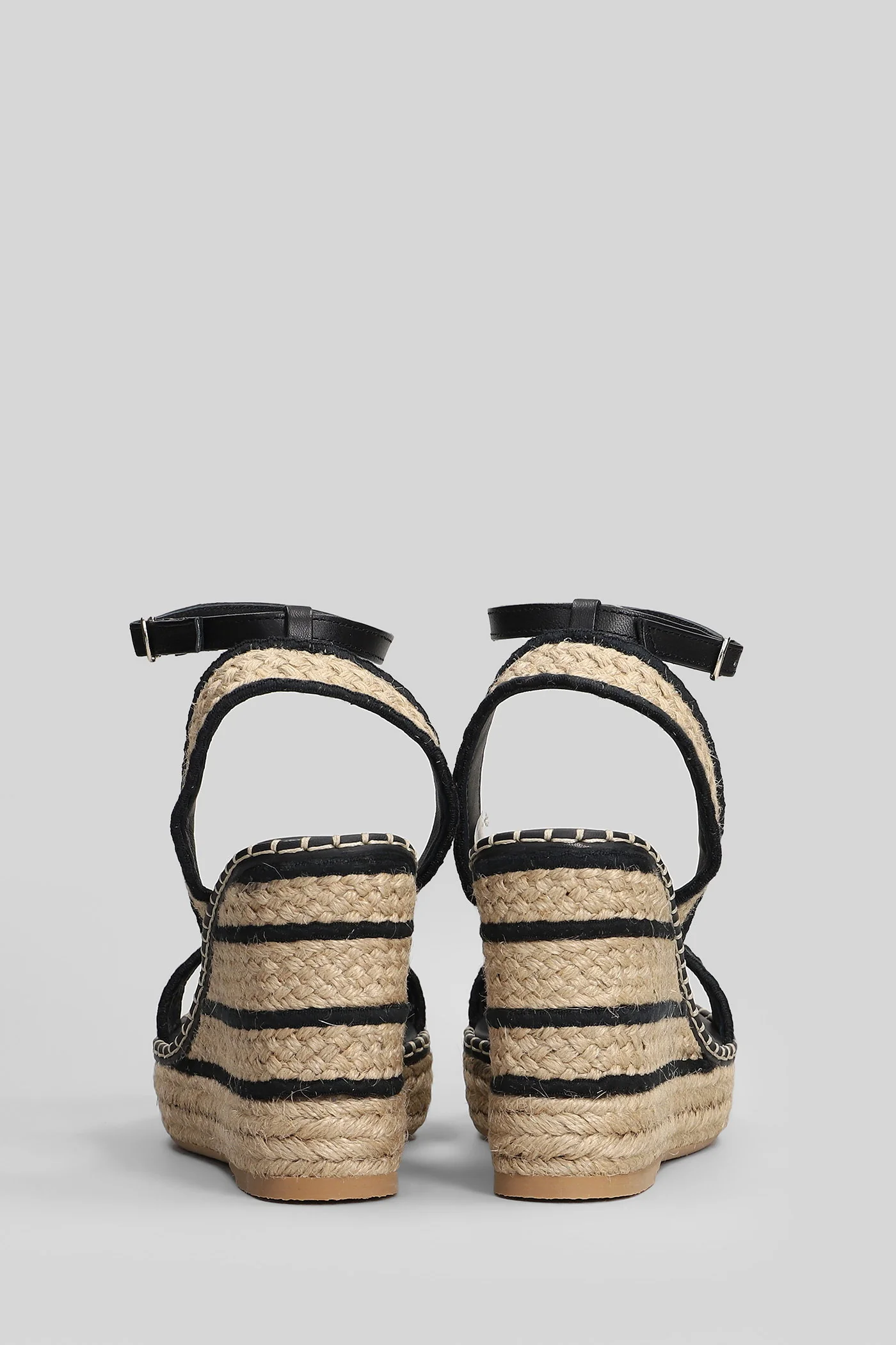 Bera-8Ed-297 Wedges in beige raffia - Image 4