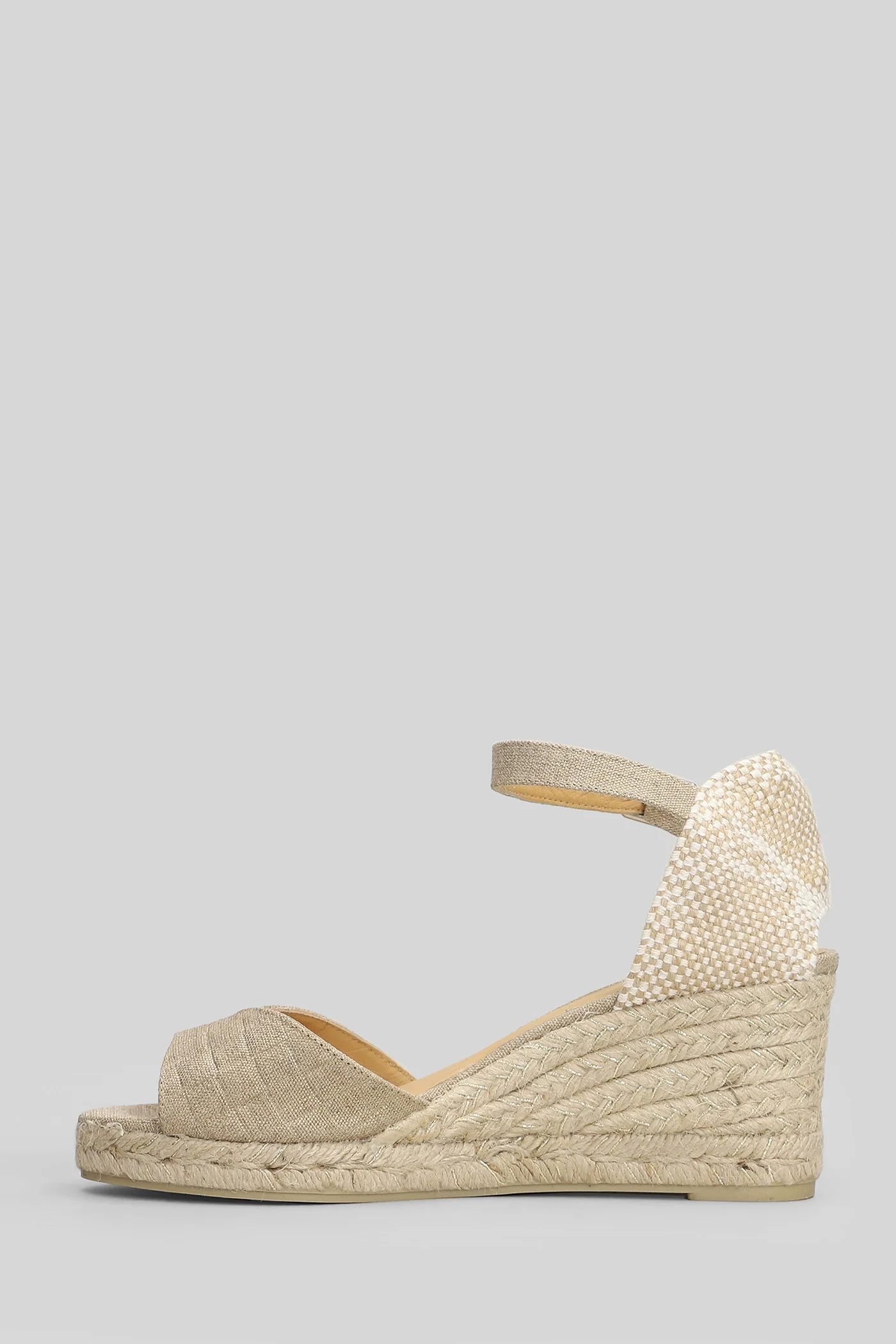 Blaudi-6-290 Wedges in gold fabric - Image 3