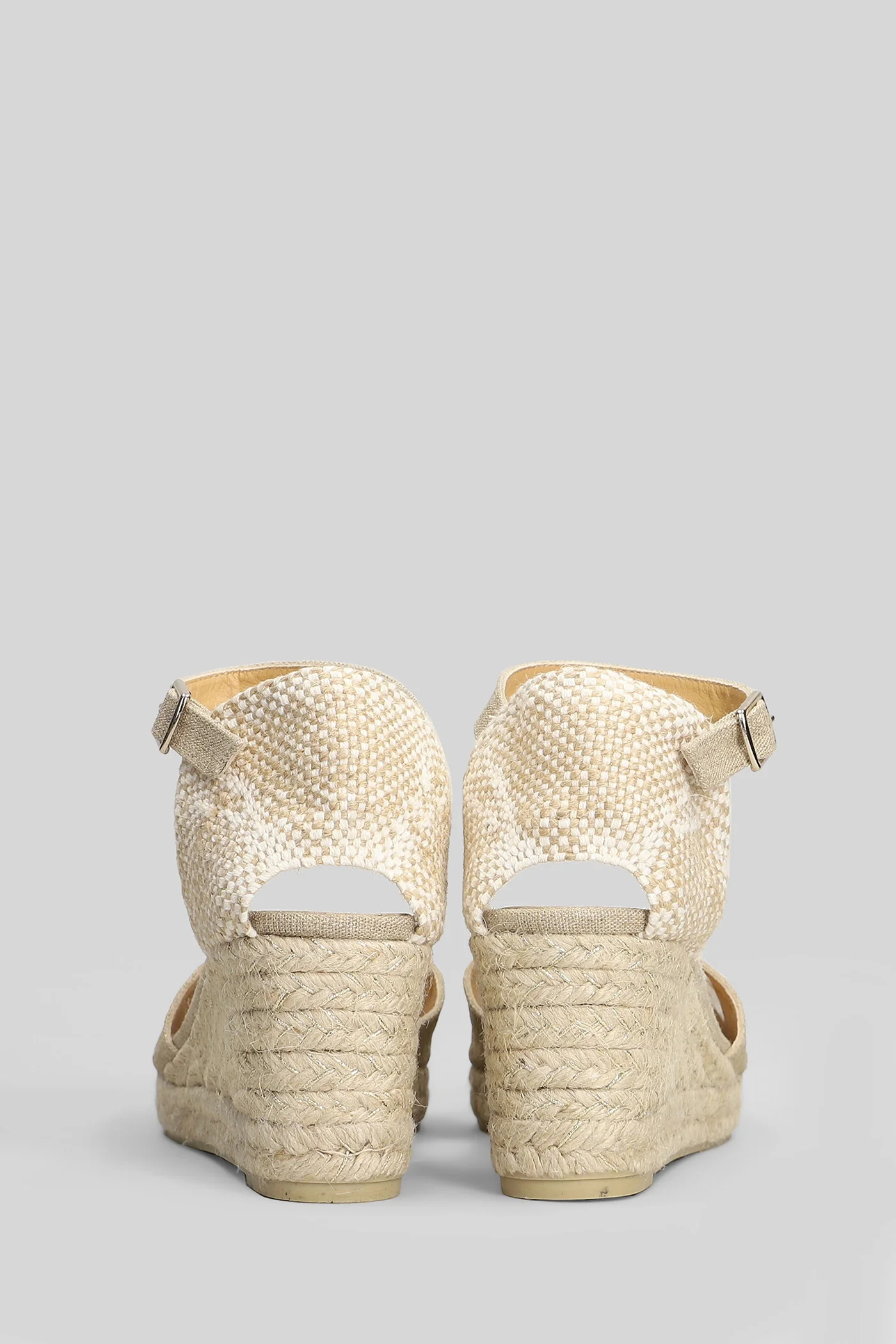 Blaudi-6-290 Wedges in gold fabric - Image 4