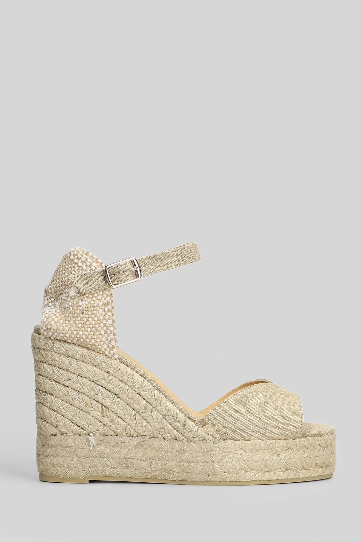 Blaudi-8Ed-290 Wedges in gold fabric