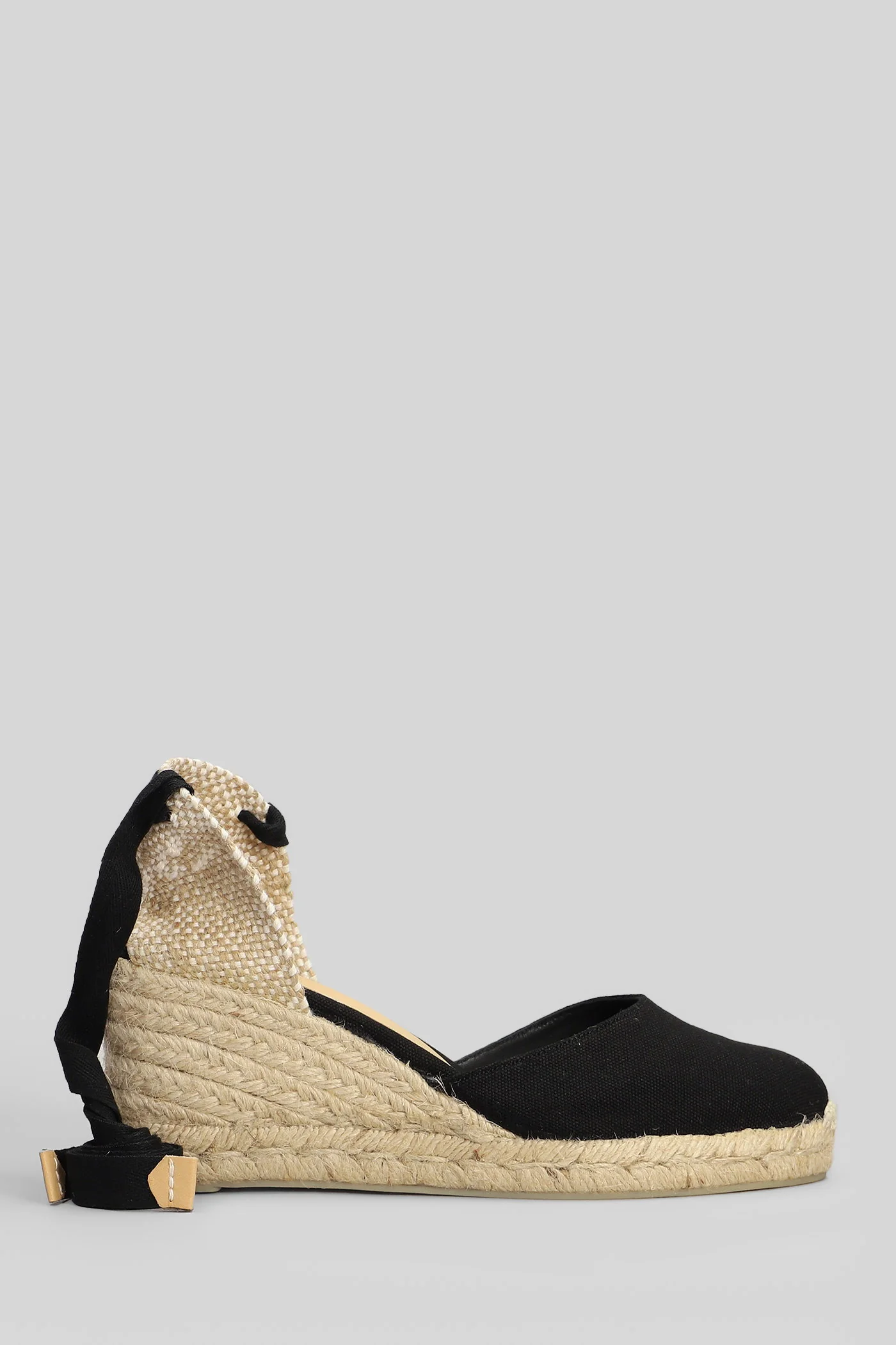 Carina-6-001 Wedges in black canvas