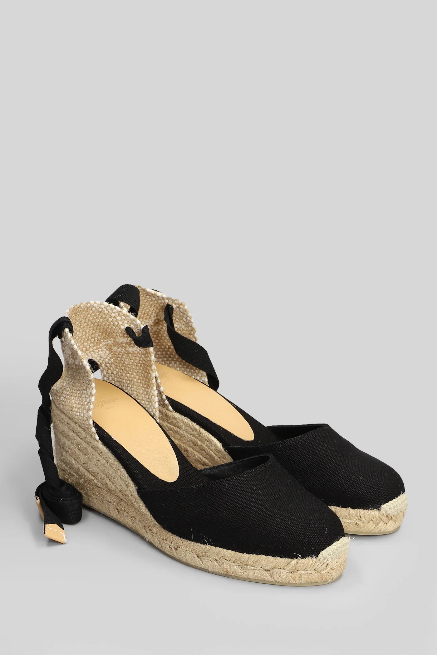Carina-6-001 Wedges in black canvas - Image 2
