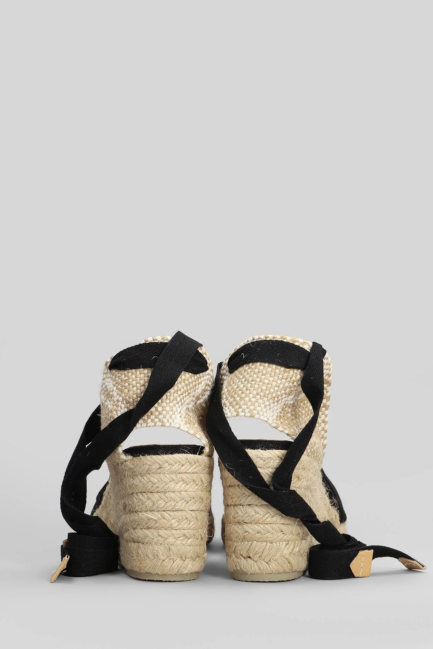 Carina-6-001 Wedges in black canvas - Image 4