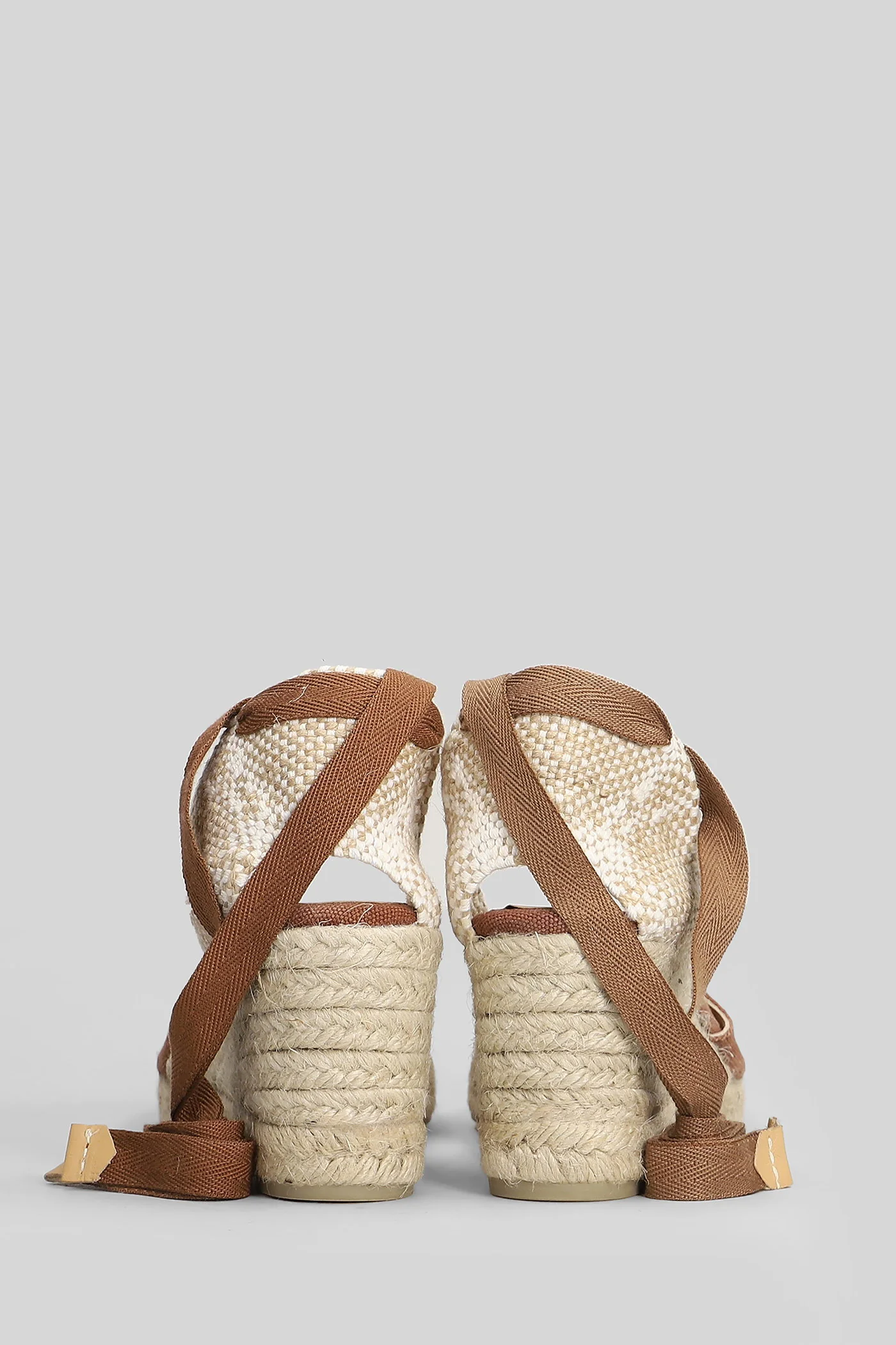 Carina-6-002 Wedges in brown canvas - Image 4