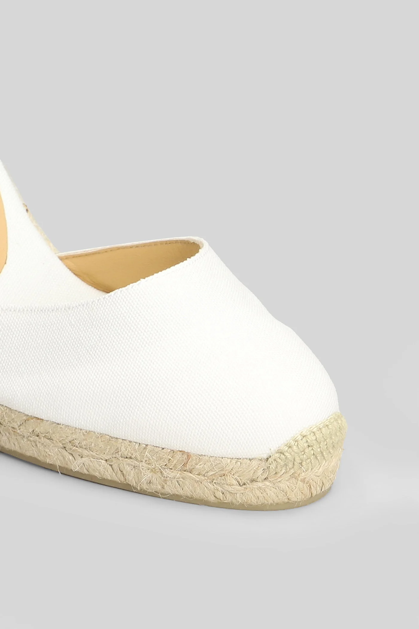 Carina-8-001 Wedges in white canvas - Image 5