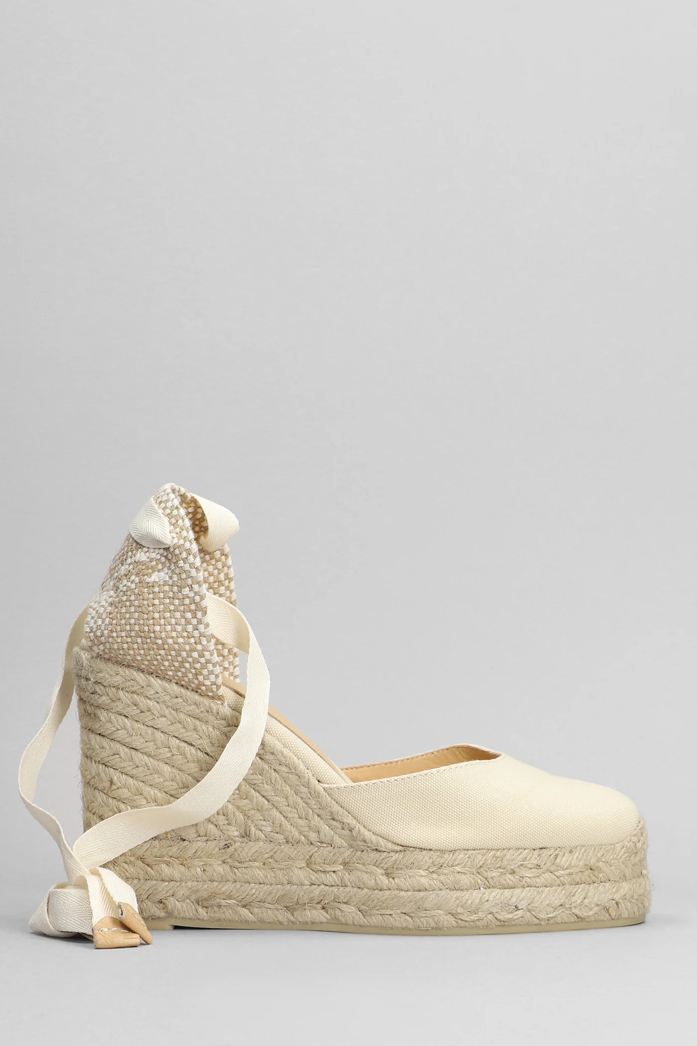 Carina-8Ed-001 Wedges in beige canvas