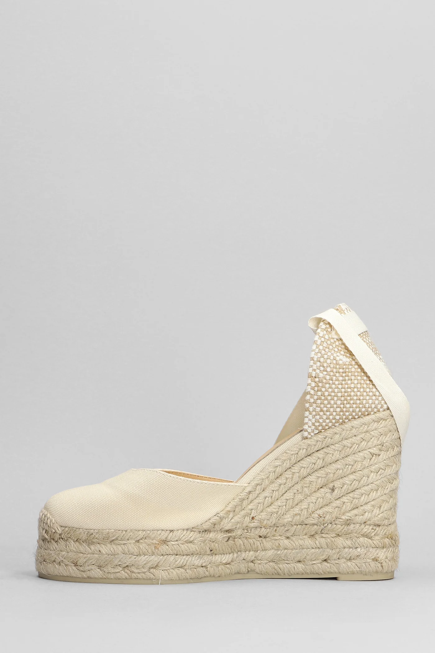 Carina-8Ed-001 Wedges in beige canvas - Image 3